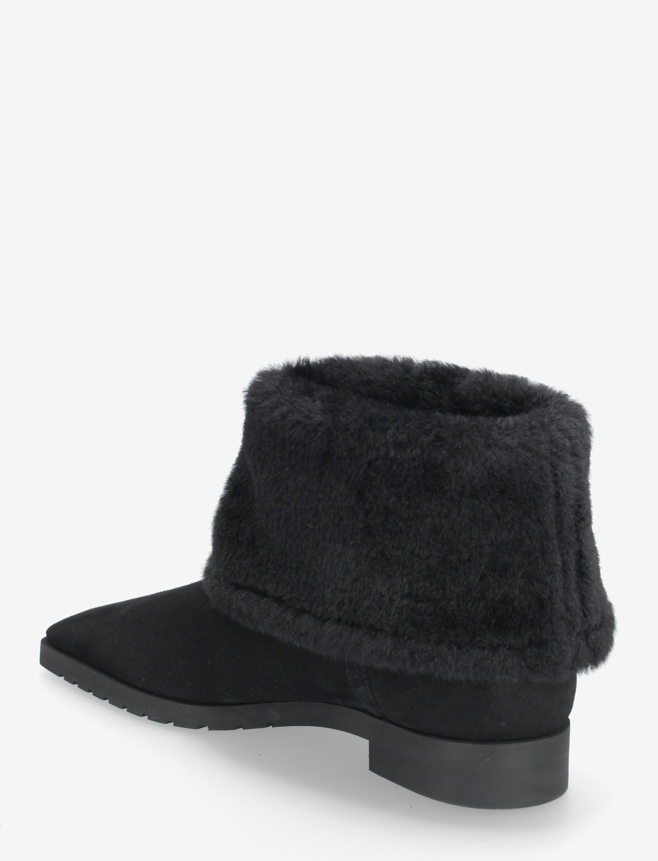 TOTEME - FOLD-DOWN SHEARLING BOOTS - flat ankle boots - black - 2