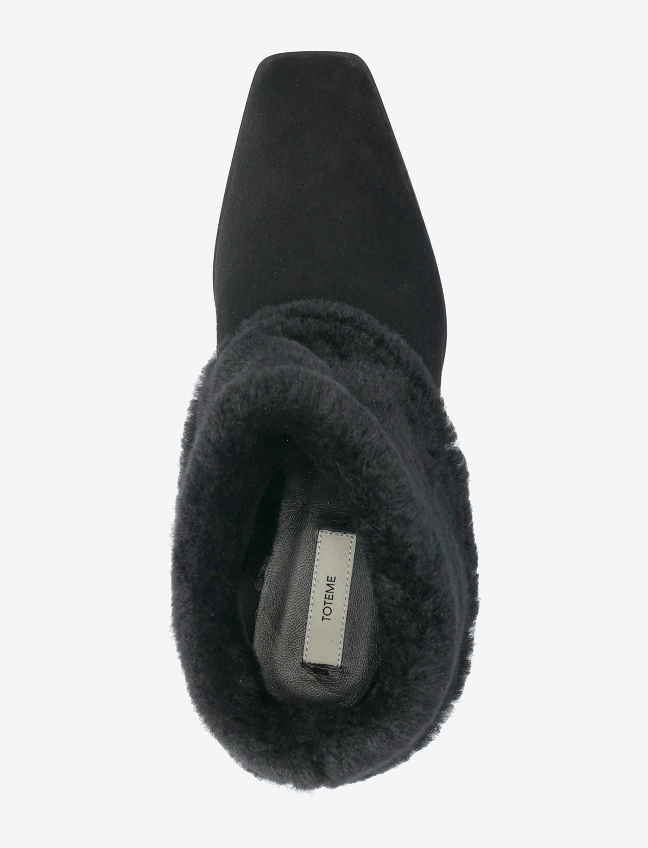 TOTEME - FOLD-DOWN SHEARLING BOOTS - flat ankle boots - black - 3
