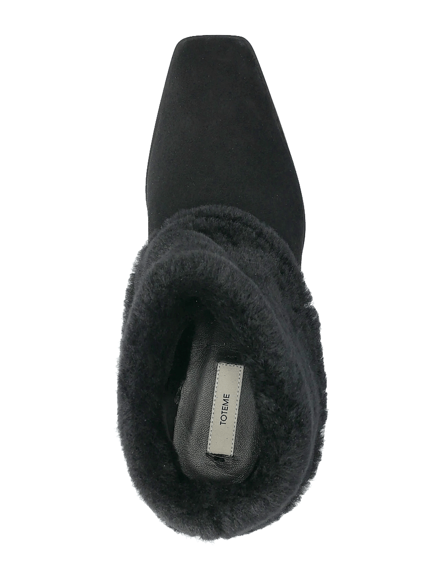 TOTEME - FOLD-DOWN SHEARLING BOOTS - madalad poolsaapad - black - 3