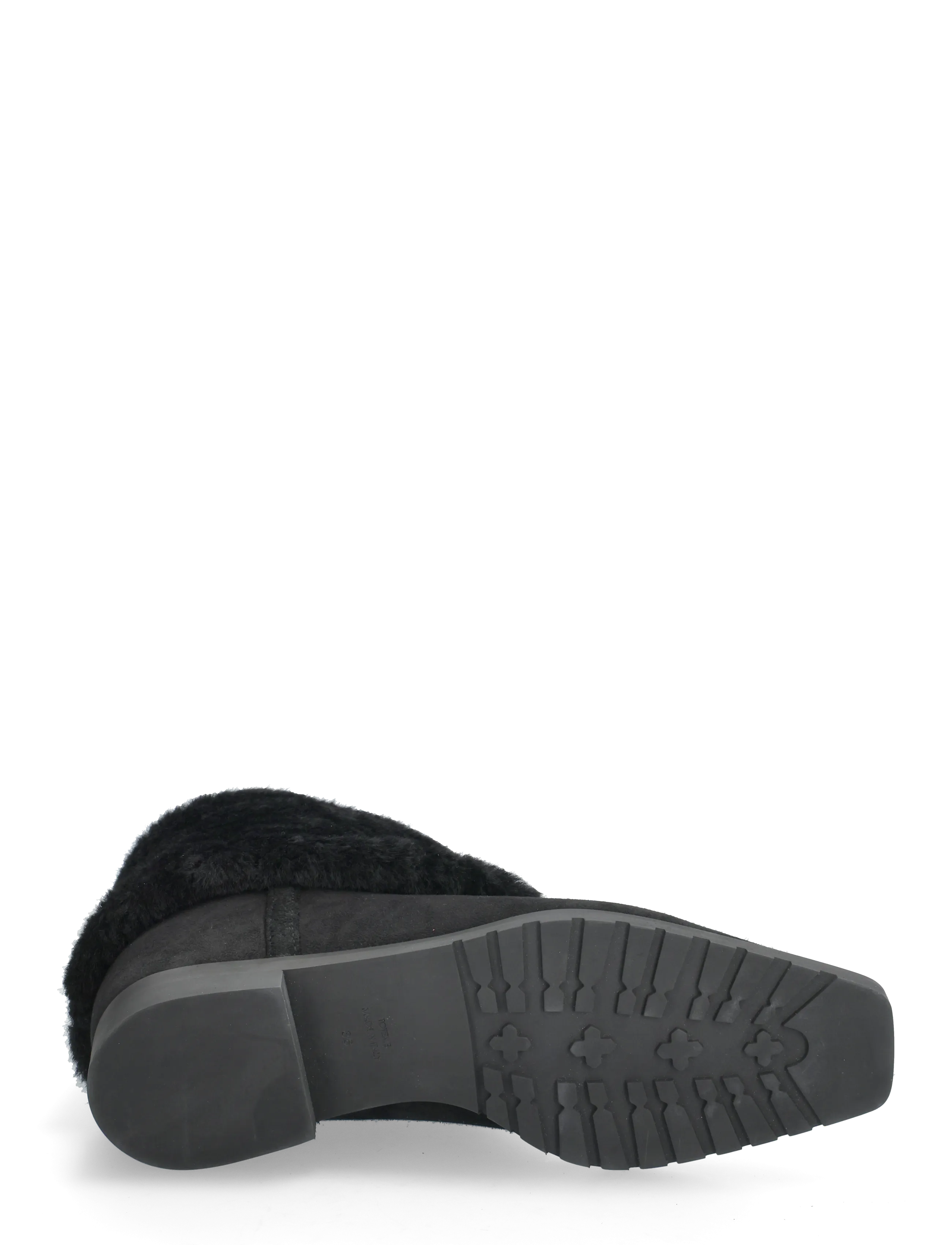 TOTEME - FOLD-DOWN SHEARLING BOOTS - platta ankelboots - black - 4
