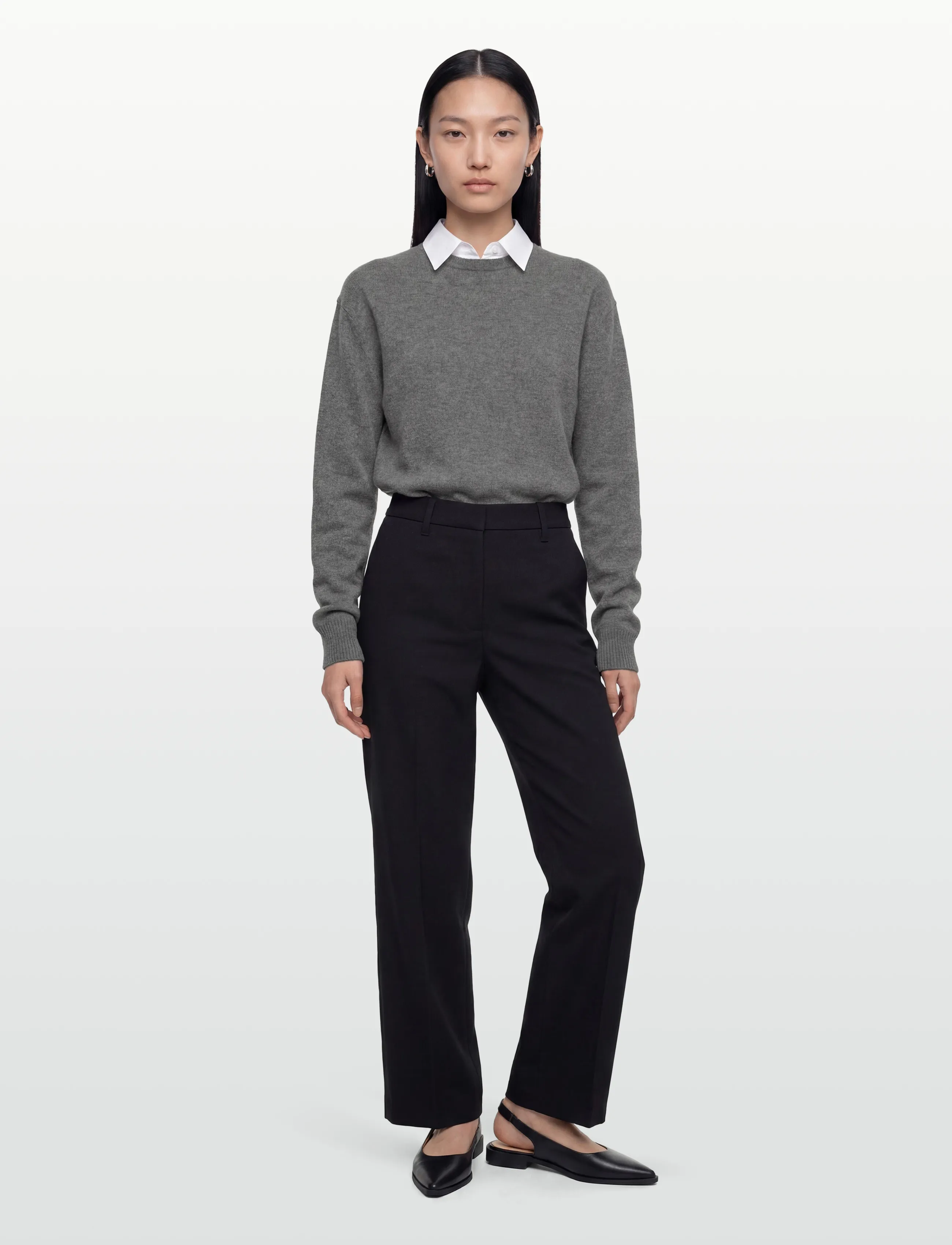 TOTEME - CLASSIC CASHMERE CREW KNIT - kašmiir - grey - 0