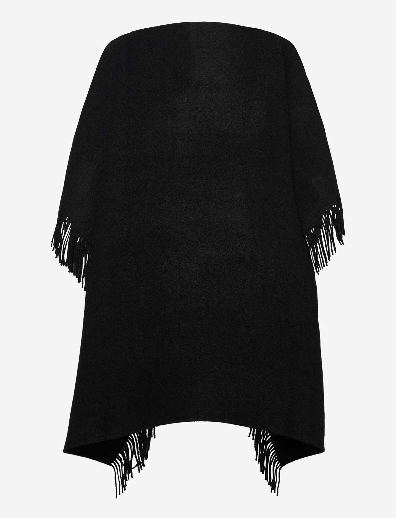TOTEME - FRINGED WOOL PONCHO - varrukateta alussärgid - black - 1