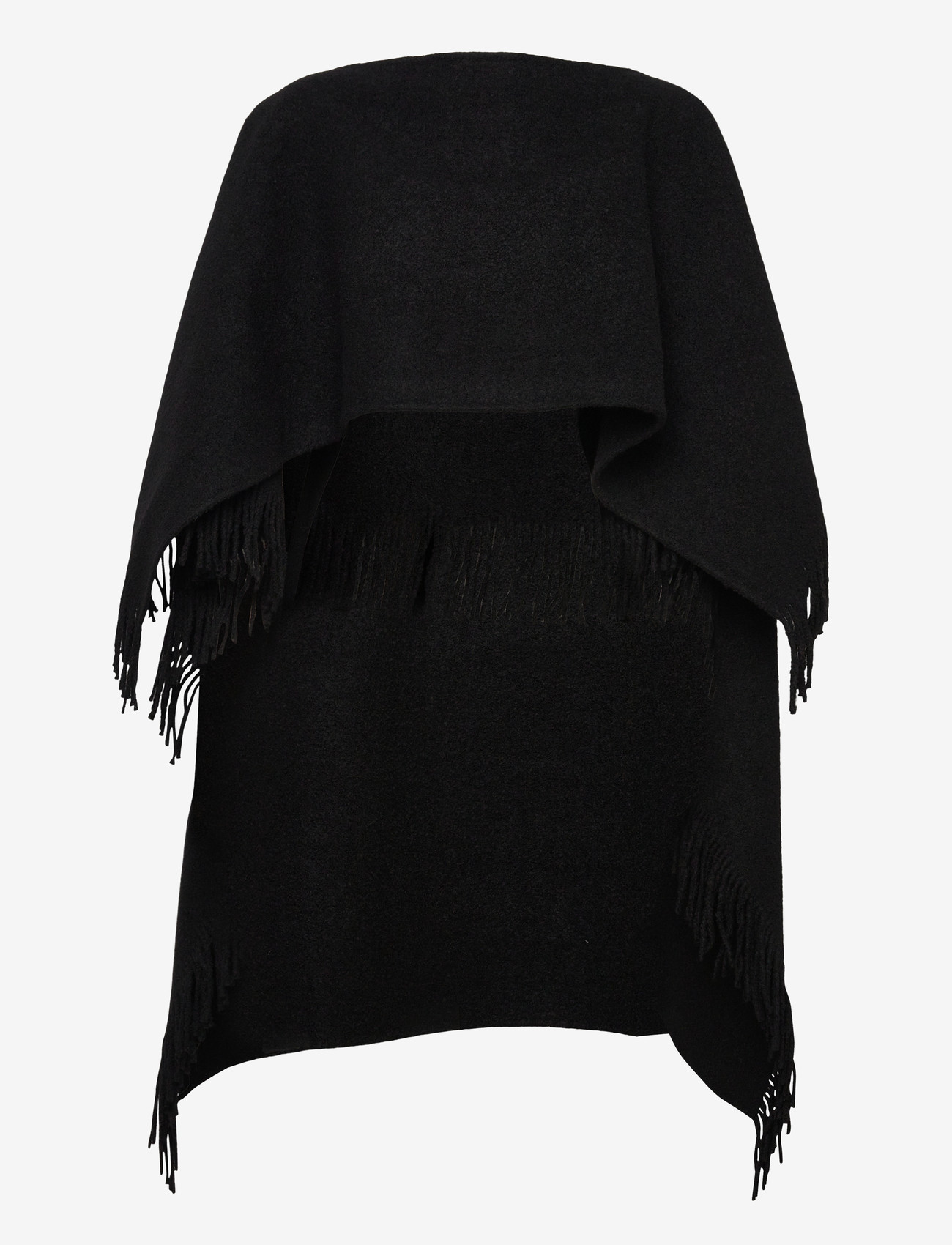 TOTEME - FRINGED WOOL PONCHO - varrukateta alussärgid - black - 2