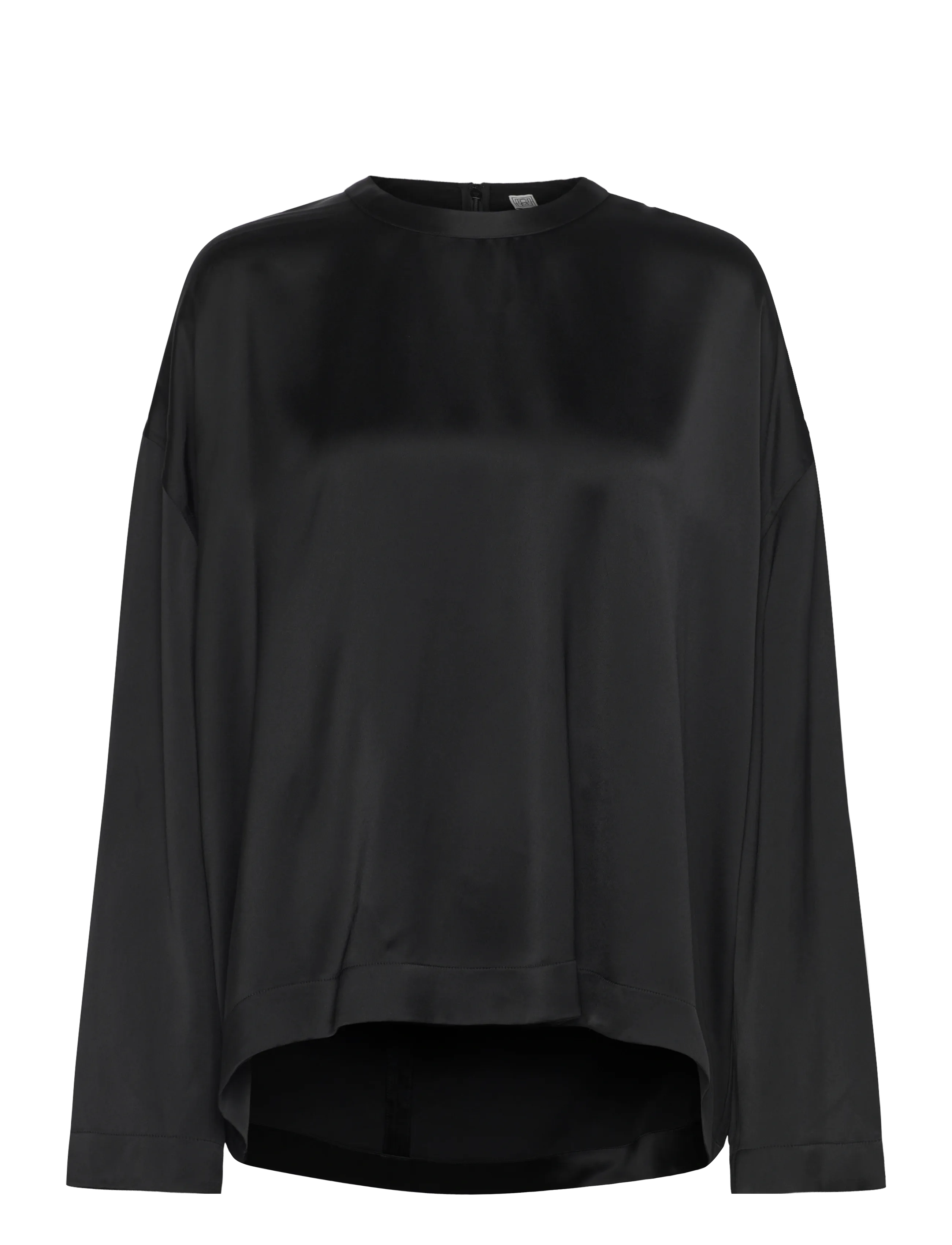 TOTEME Boxy Satin Top - Kleidung - BLACK / black