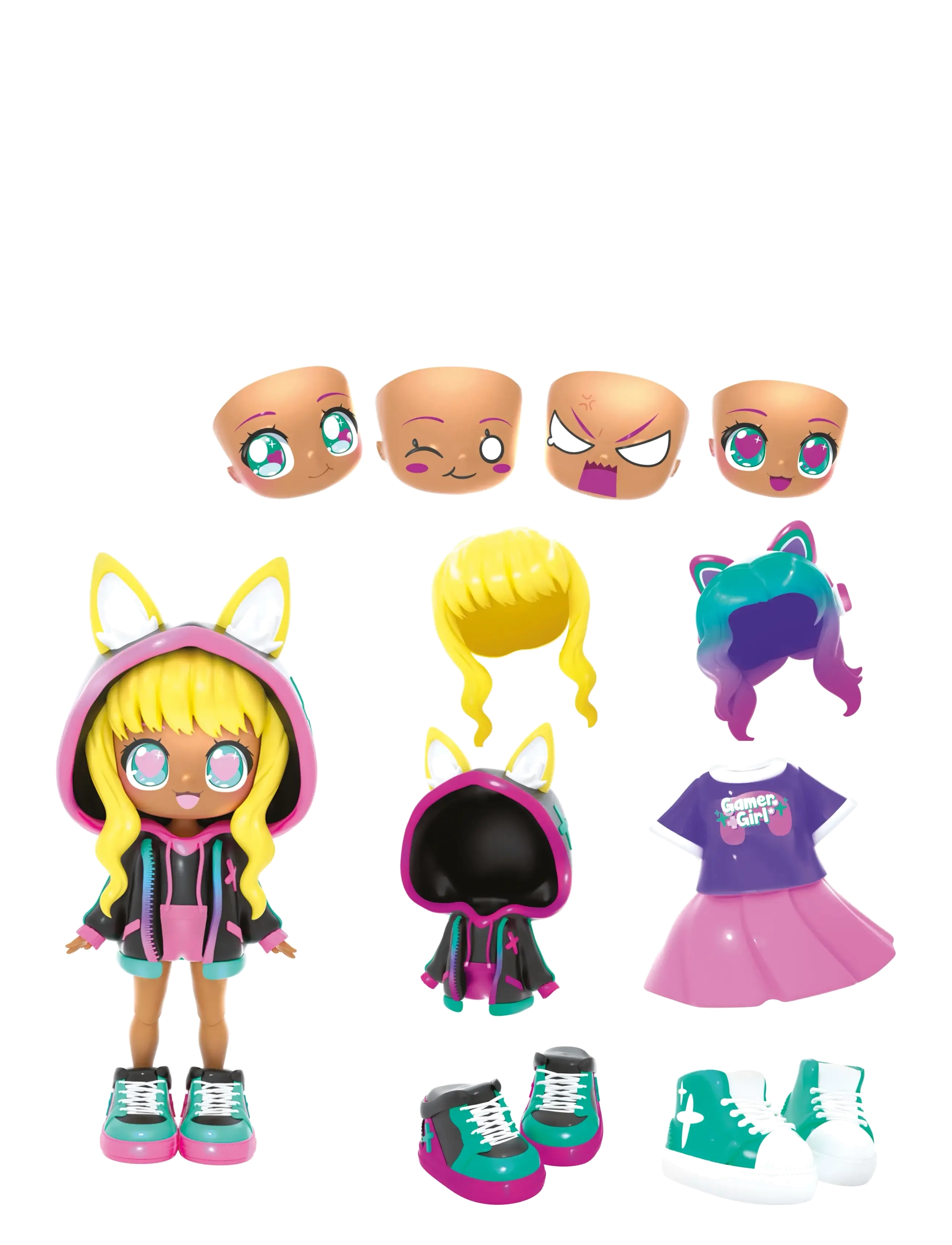 Toyrock - ANIMAKII DOLL SET CYBEPUNK/GAMER - legesæt - multi coloured - 2