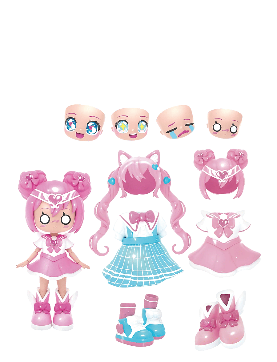 Toyrock - ANIMAKII DOLL SET MAGICAL GIRL/SCHOOL GIRL - legesæt - multi coloured - 2