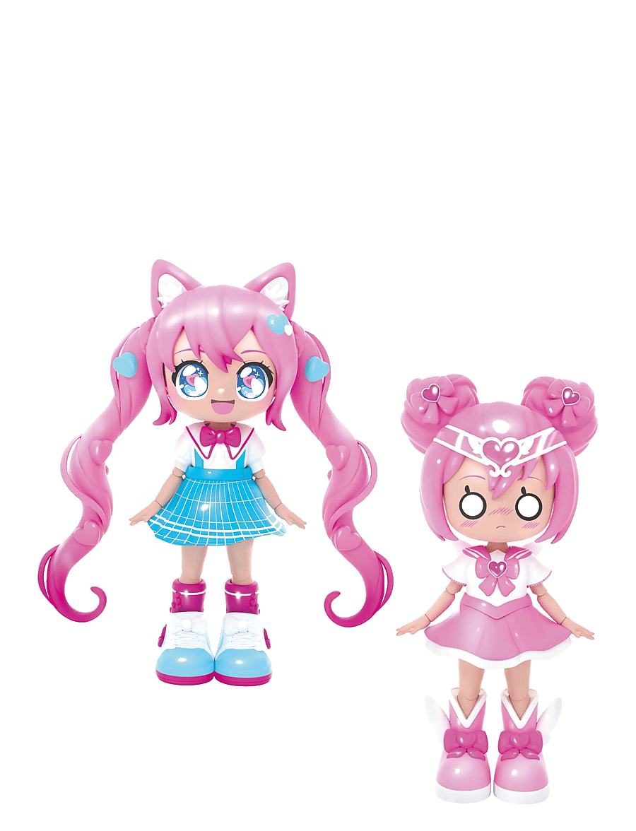 Toyrock - ANIMAKII DOLL SET MAGICAL GIRL/SCHOOL GIRL - legesæt - multi coloured - 3