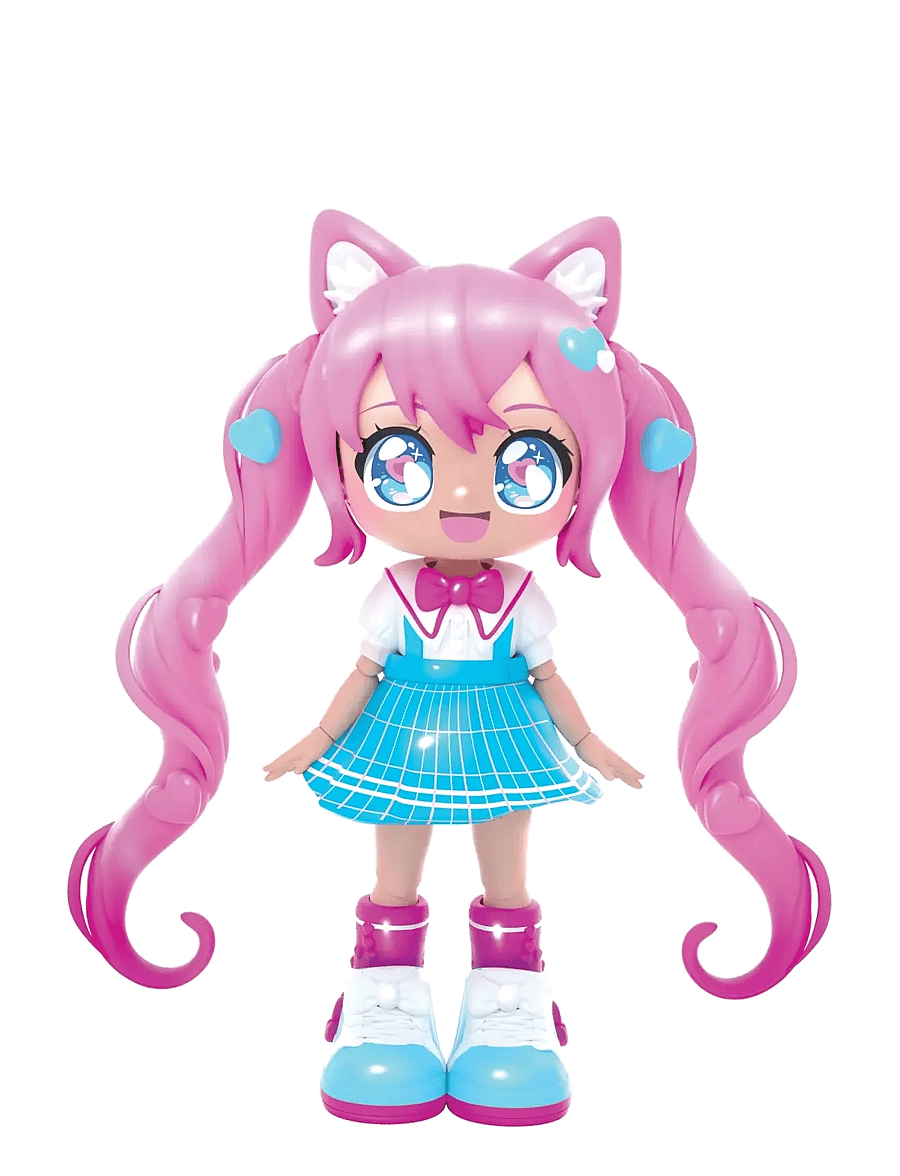 Toyrock - ANIMAKII DOLL SET MAGICAL GIRL/SCHOOL GIRL - legesæt - multi coloured - 5