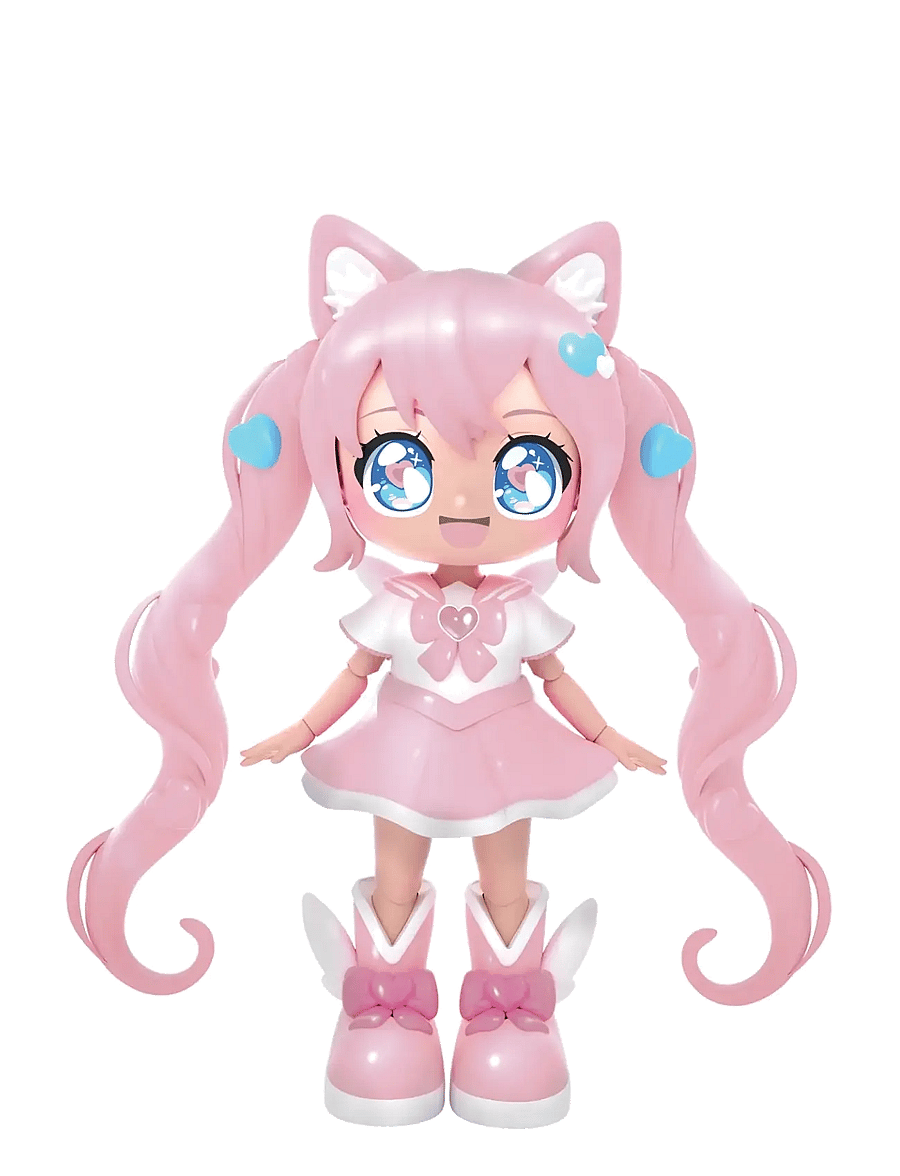 Toyrock - ANIMAKII DOLL SET MAGICAL GIRL/SCHOOL GIRL - legesæt - multi coloured - 5