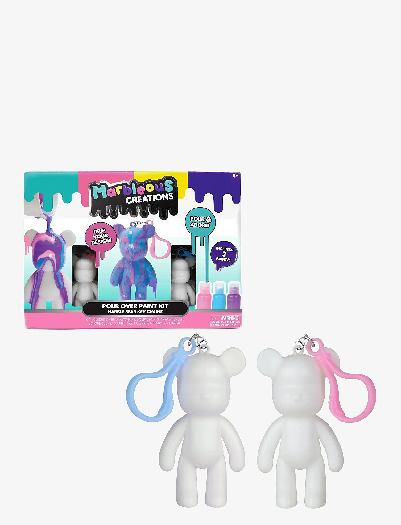 Toyrock - MARBLEOUS MARBLE BEAR KEYCHAIN KIT - craft sets - multi coloured - 1