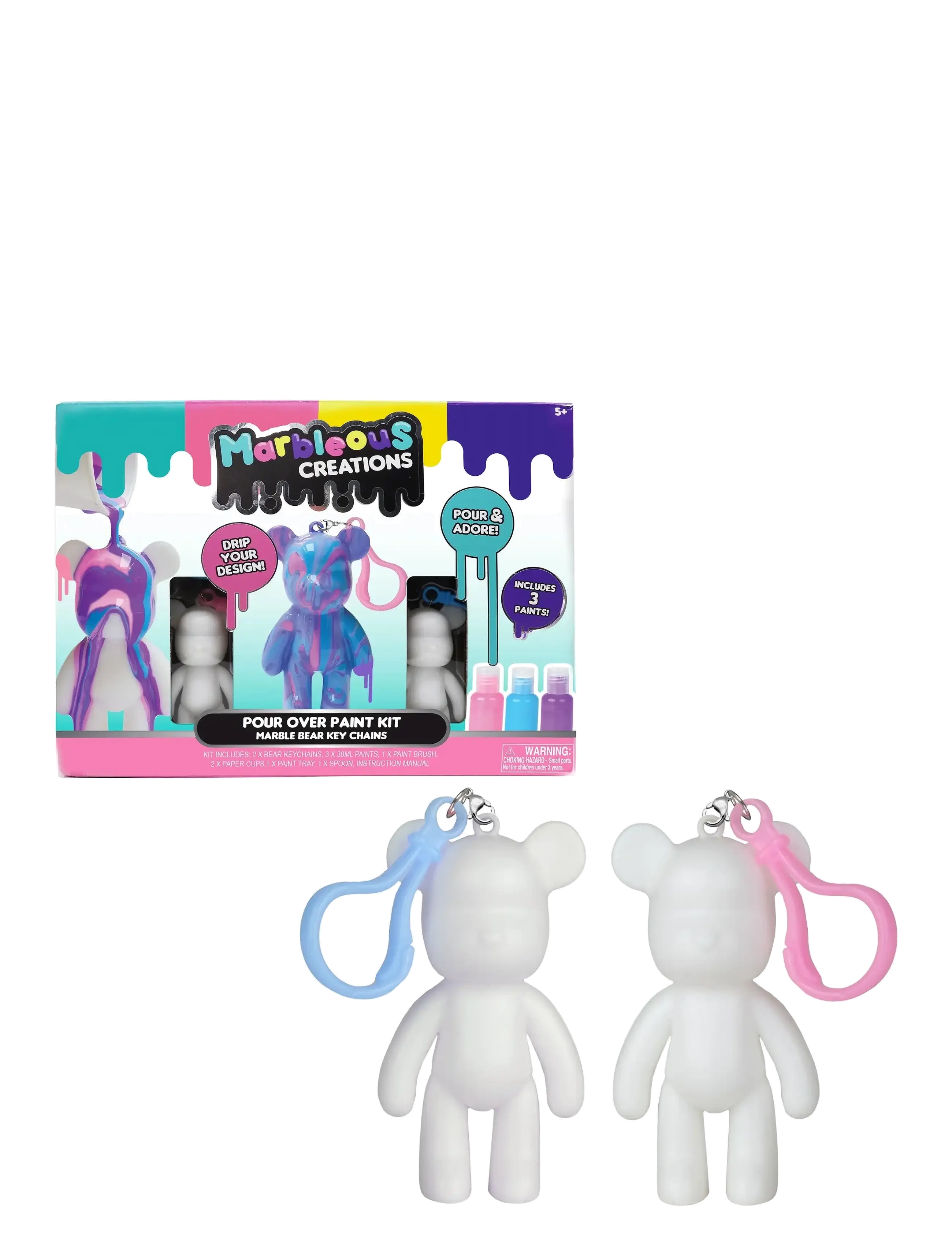 Toyrock MARBLEOUS MARBLE BEAR NYCKELRING TVÅPACK - STEAM-leksaker - MULTI COLOURED / multi