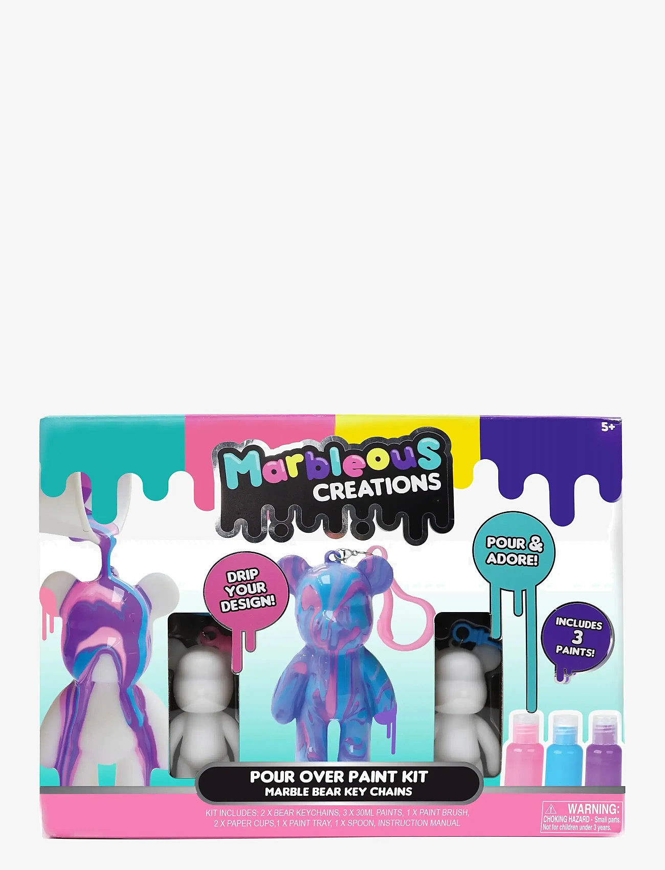 Toyrock - MARBLEOUS MARBLE BEAR KEYCHAIN KIT - craft sets - multi coloured - 5