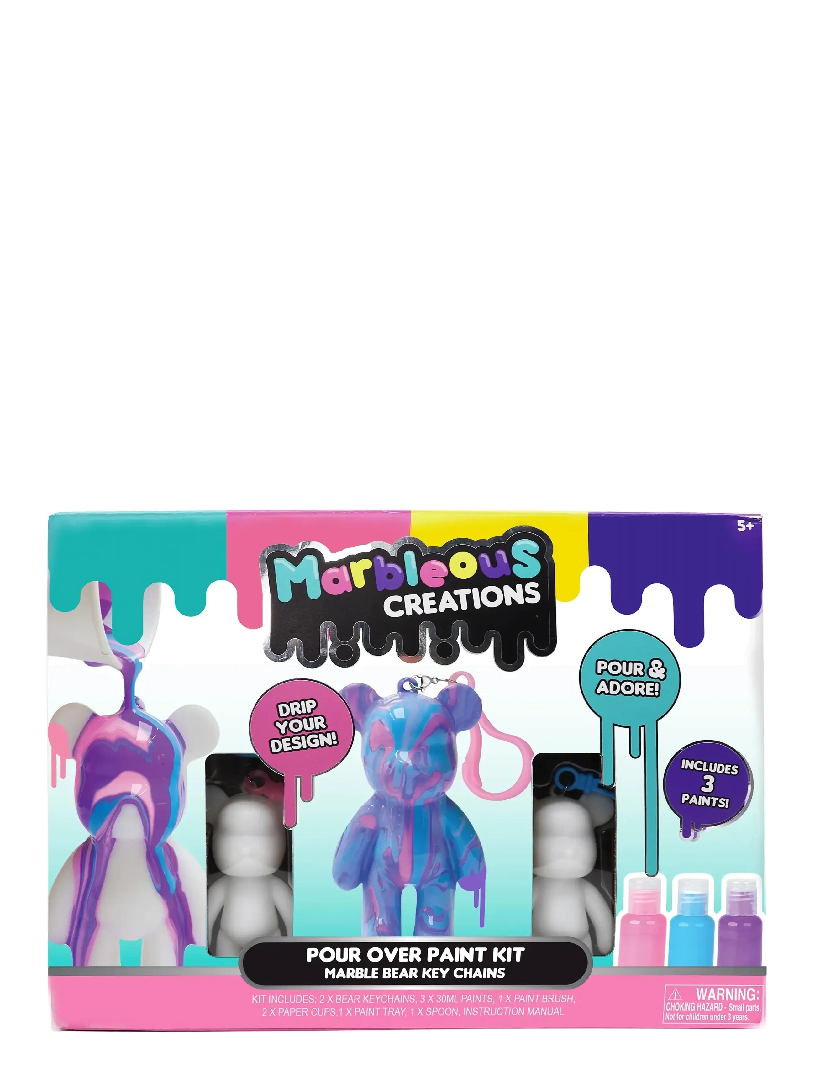 Toyrock - MARBLEOUS MARBLE BEAR KEYCHAIN KIT - kreasæt - multi coloured - 5
