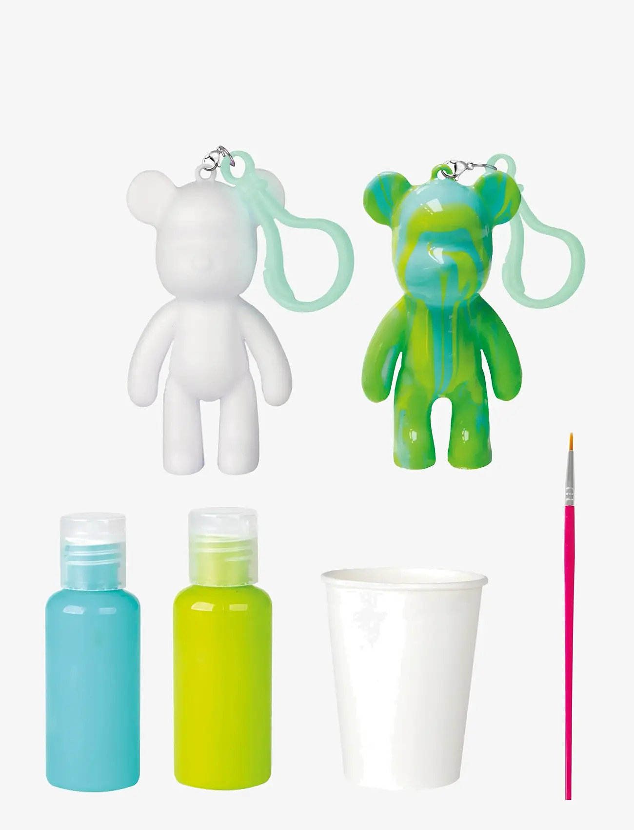 Toyrock - MARBLEOUS MARBLE BEAR POURING KEYRING KIT 6 PCS - kreasæt - multi coloured - 2