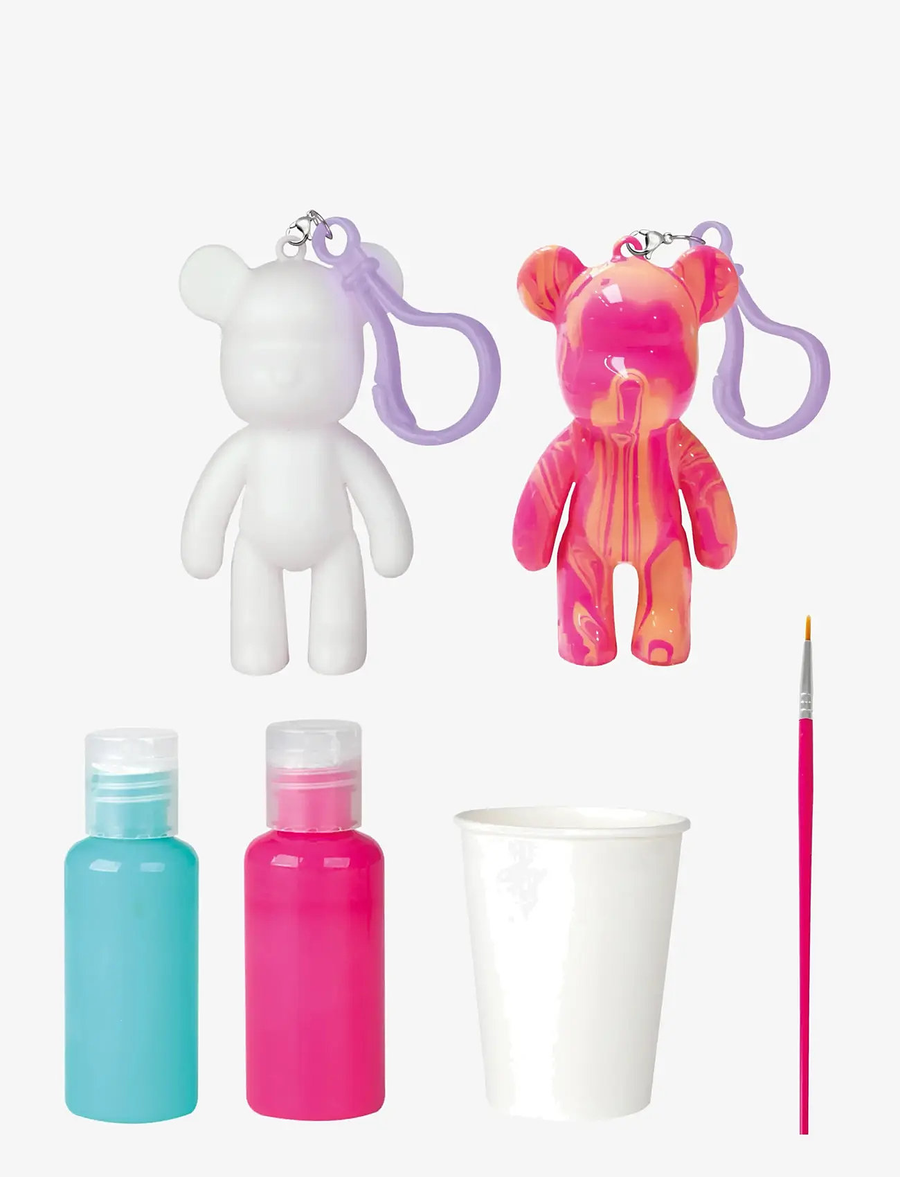 Toyrock - MARBLEOUS MARBLE BEAR POURING KEYRING KIT 6 PCS - kreasæt - multi coloured - 3