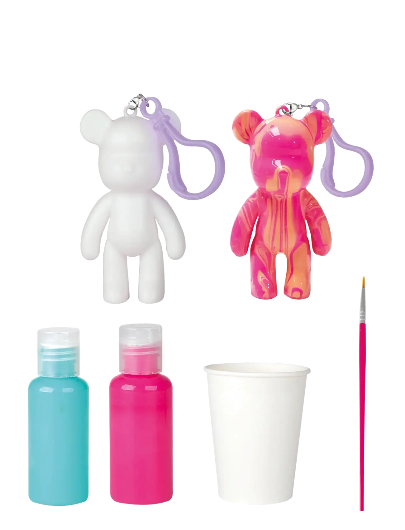 Toyrock - MARBLEOUS MARBLE BEAR POURING KEYRING KIT 6 PCS - föndursett - multi coloured - 3