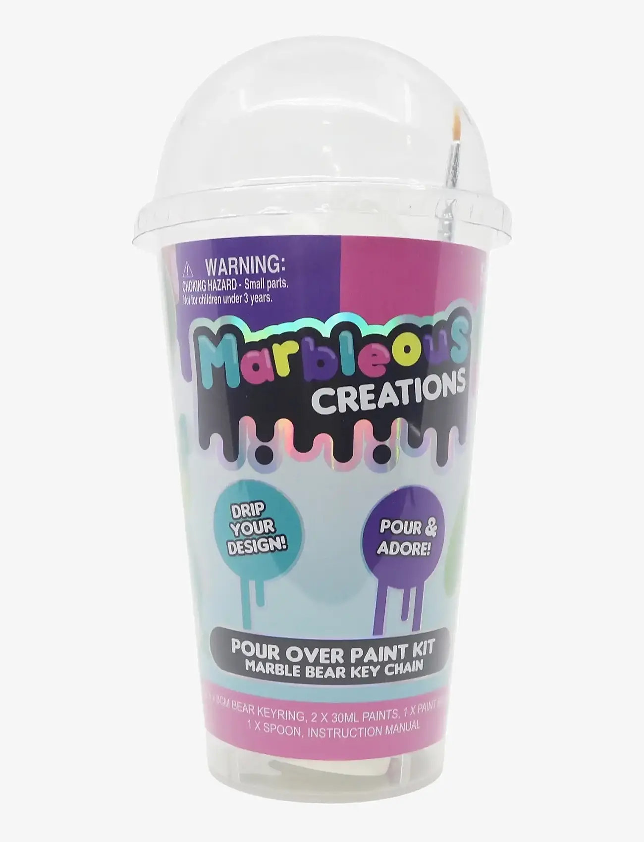 Toyrock - MARBLEOUS MARBLE BEAR POURING KEYRING KIT 6 PCS - kreasæt - multi coloured - 4