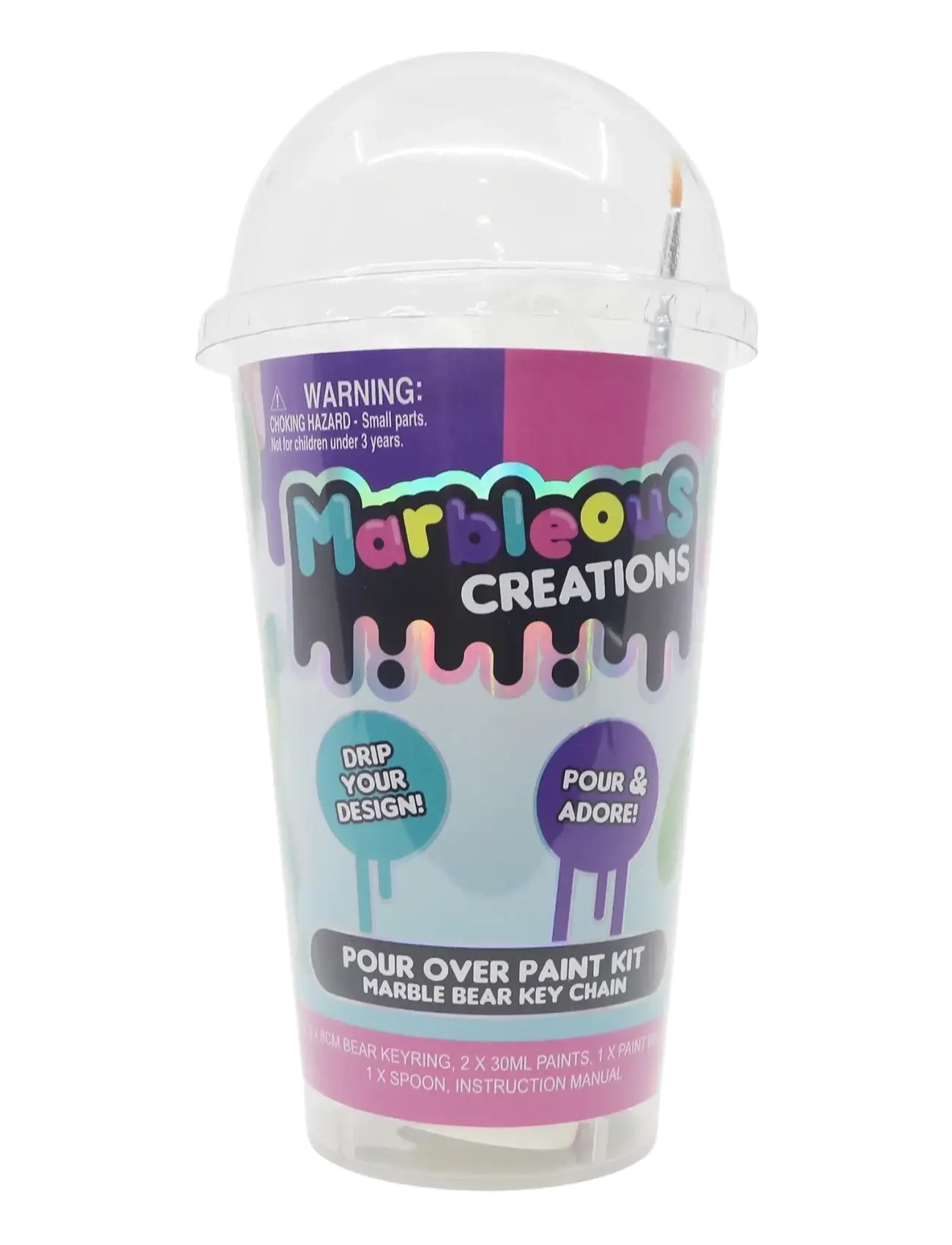 Toyrock - MARBLEOUS MARBLE BEAR POURING KEYRING KIT 6 PCS - föndursett - multi coloured - 4