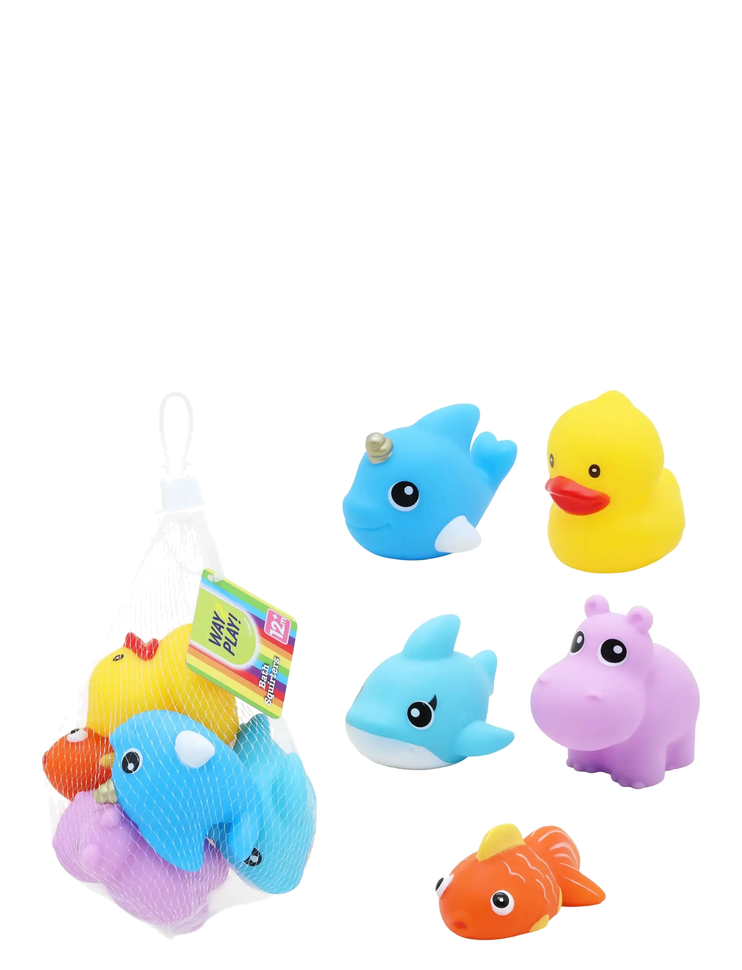 Toyrock Way2Play Soft Bath Squirters 5 Pcs Netbag, One Size, Multi/patterned, Bath & Water Legetøj > Bath Legetøj, Børn