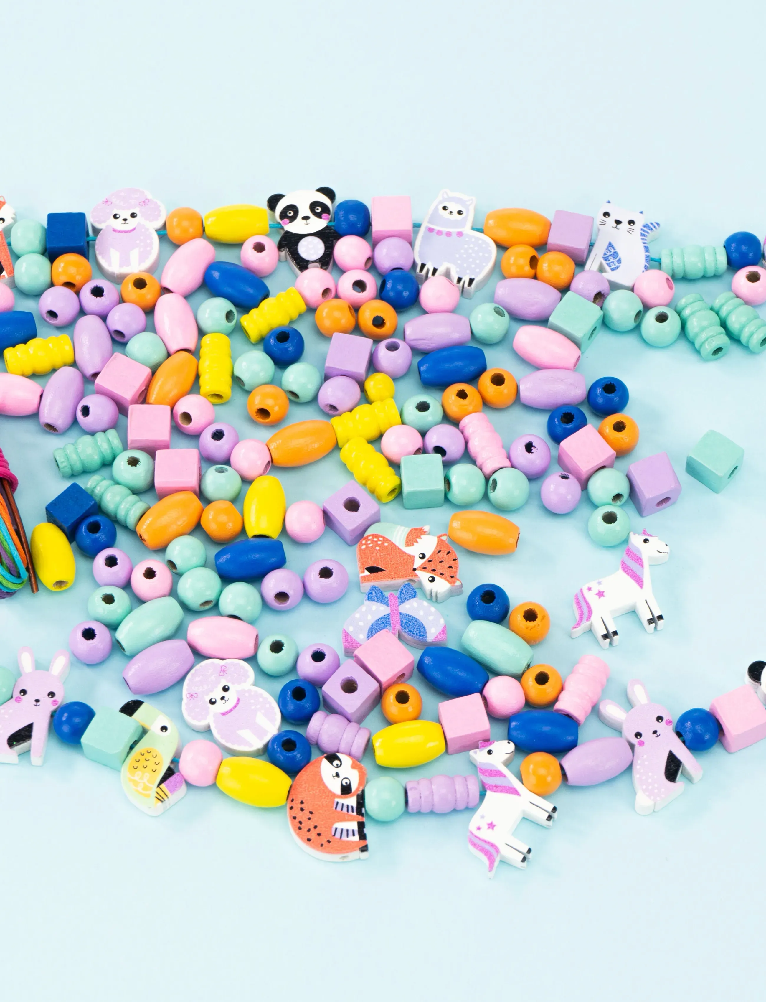 Toyrock Beads Set Wooden With Animals Theme, Craft Sæt, Multi/mønstret, Str: ONE SIZE
