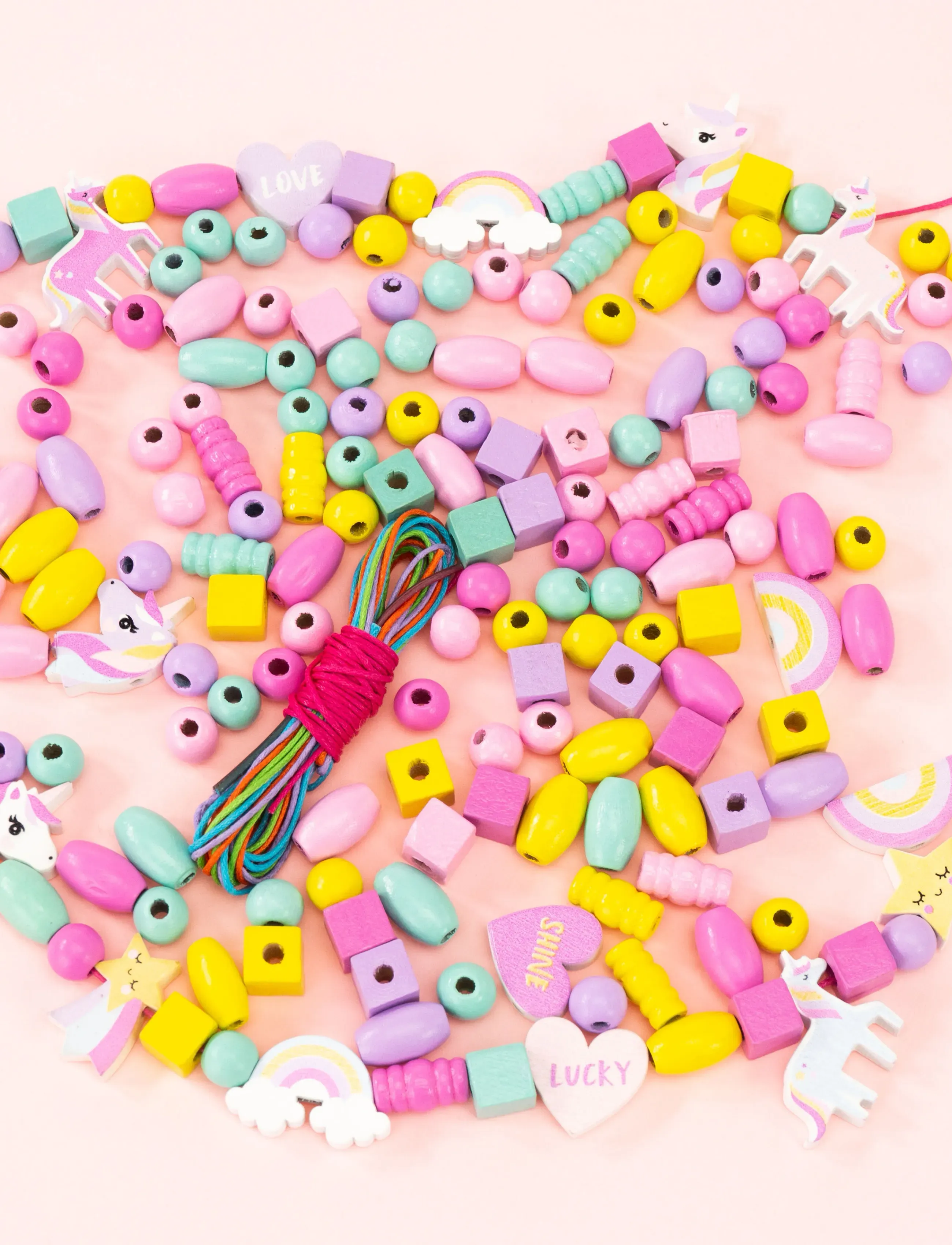 Toyrock Beads Set Wooden With Unicorn Theme, One Size, Multi/patterned, Håndværk > Håndværkssæt, Børn