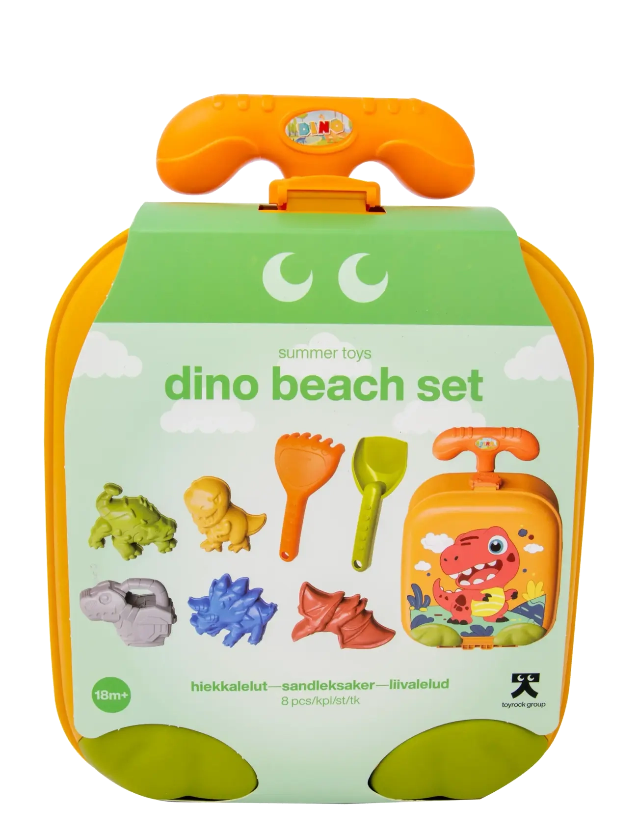 Toyrock - TOYROCK SUMMER BEACH SET LUGGAGE DINO 8 PCS - sandlegetøj - multicolor - 1