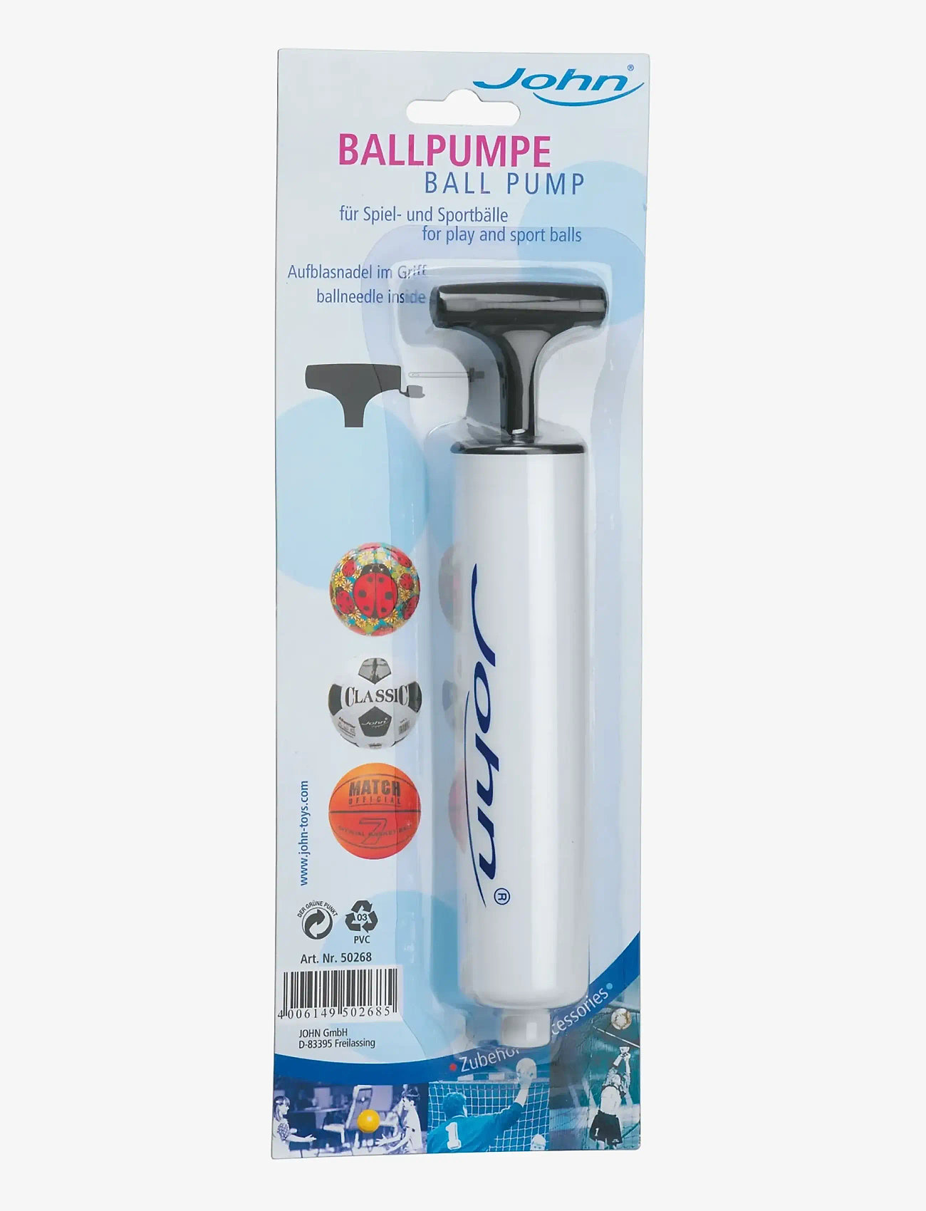 Toyrock - JOHN BALLPUMP 15 CM WITH METAL NEEDLE - udendørs spil & sport - multicolor - 0