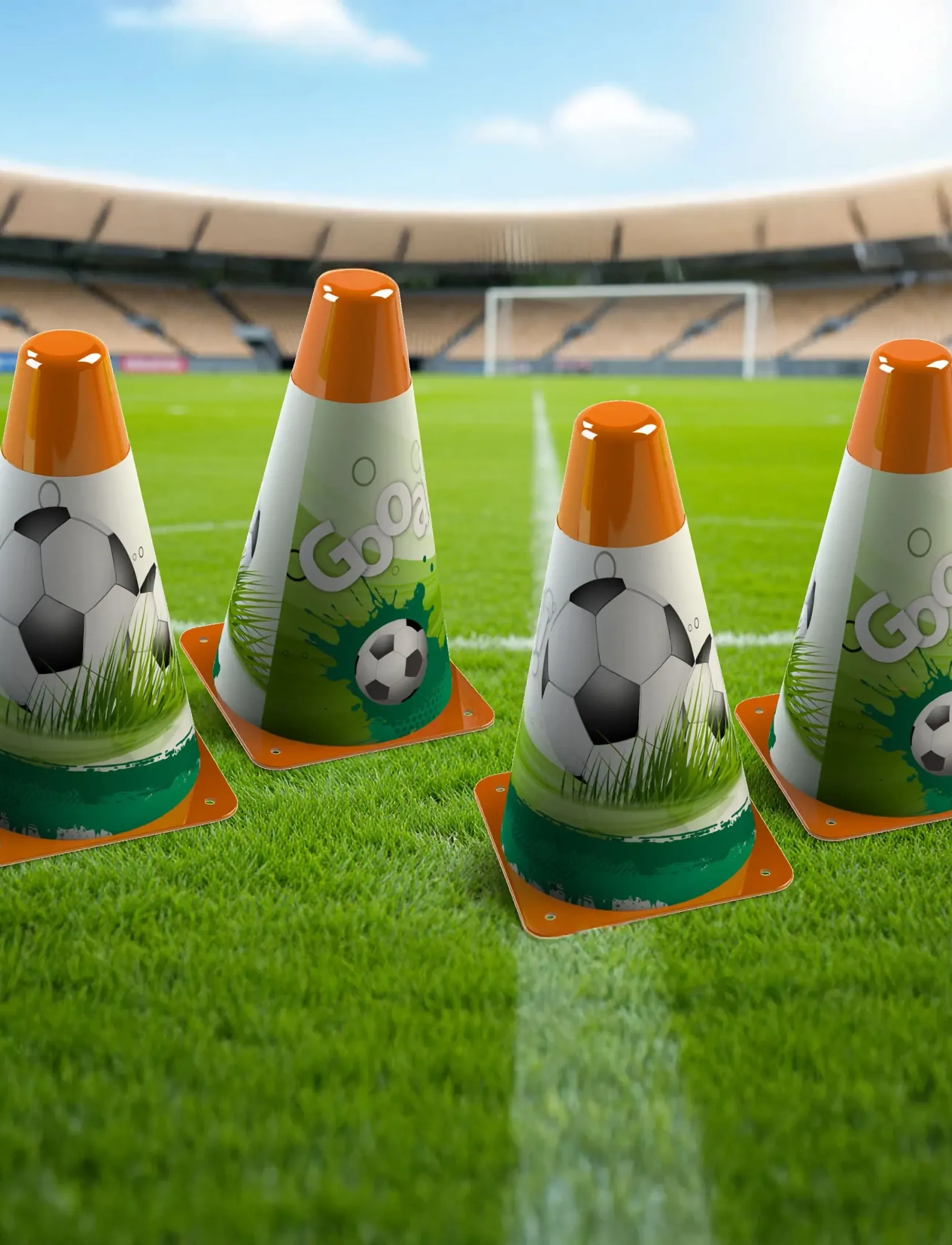 Toyrock Football Set With Cones And Markers, One Size, Orange, Outdoor Legetøj > Outdoor Games & Sport, Børn