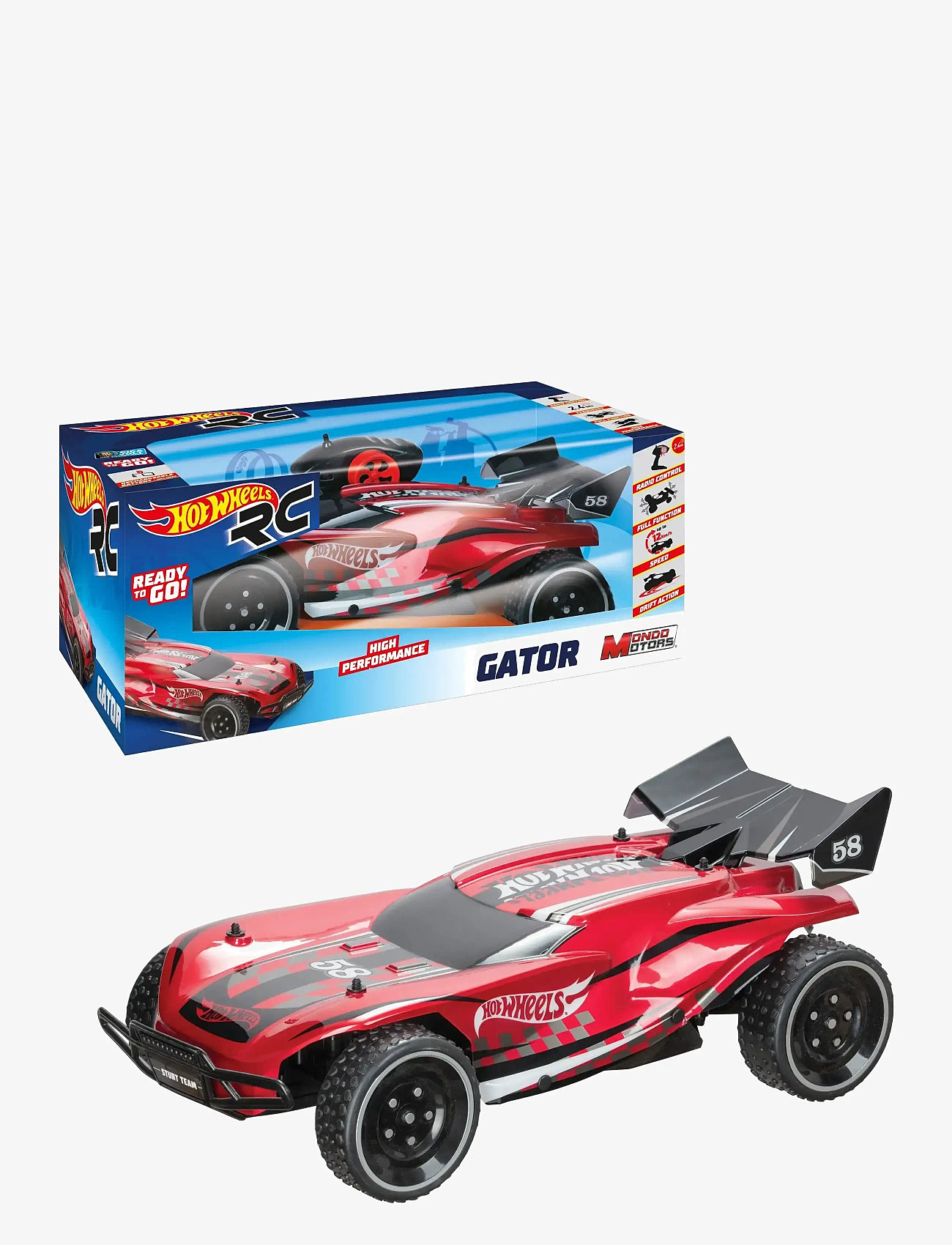 Toyrock - HOT WHEELS GATOR RC 1:10 - fjernstyret legetøj - multi coloured - 0