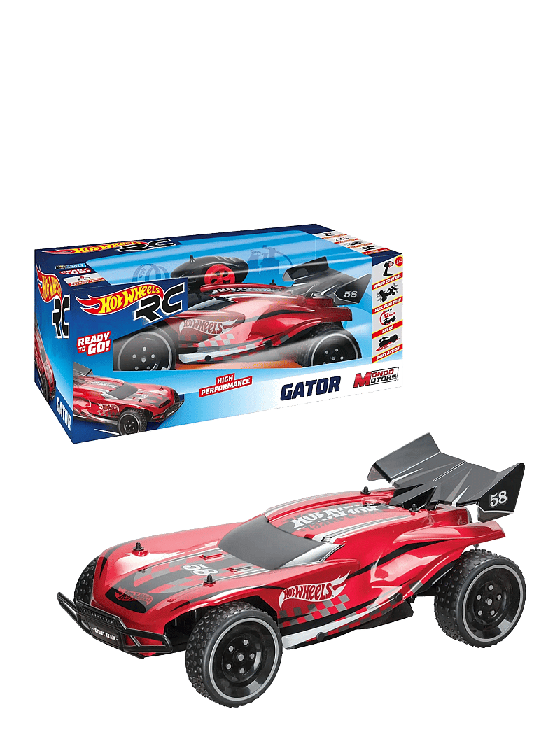 Toyrock - HOT WHEELS GATOR RC 1:10 - fjernstyret legetøj - multi coloured - 0