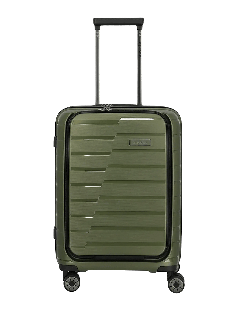 Travelite - Air Base, 4w Trolley S with front pocket - kabinväskor - coffee - 0