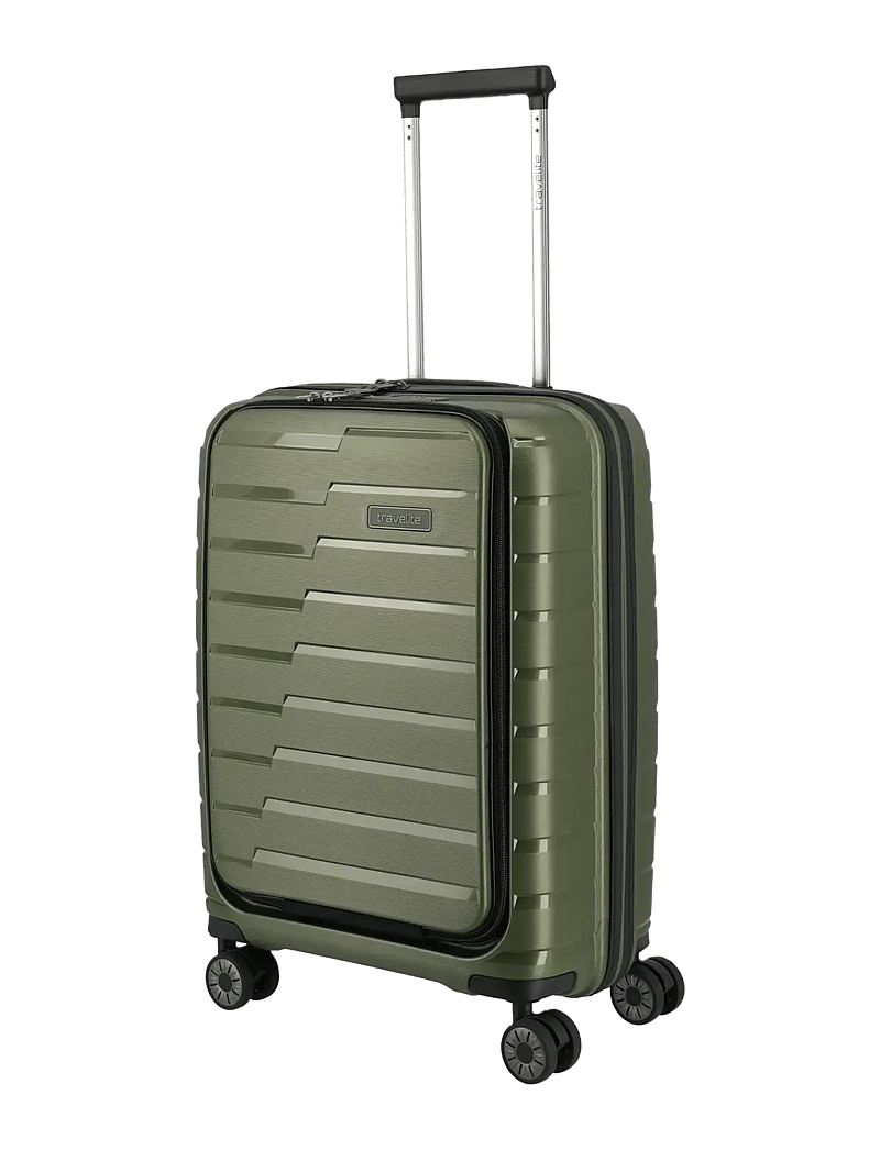 Travelite - Air Base, 4w Trolley S with front pocket - kabinväskor - coffee - 1