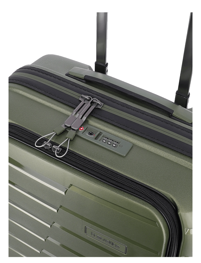 Travelite - Air Base, 4w Trolley S with front pocket - kabinväskor - coffee - 4