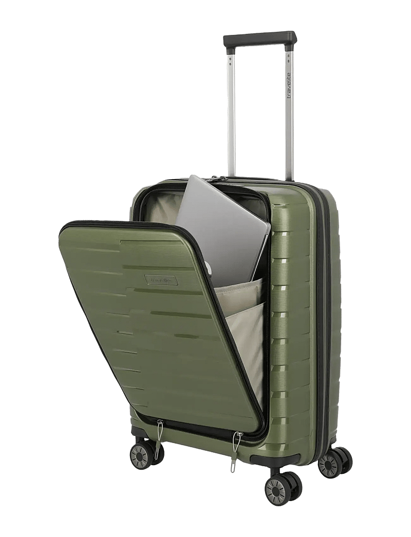 Travelite - Air Base, 4w Trolley S with front pocket - kabinväskor - coffee - 5