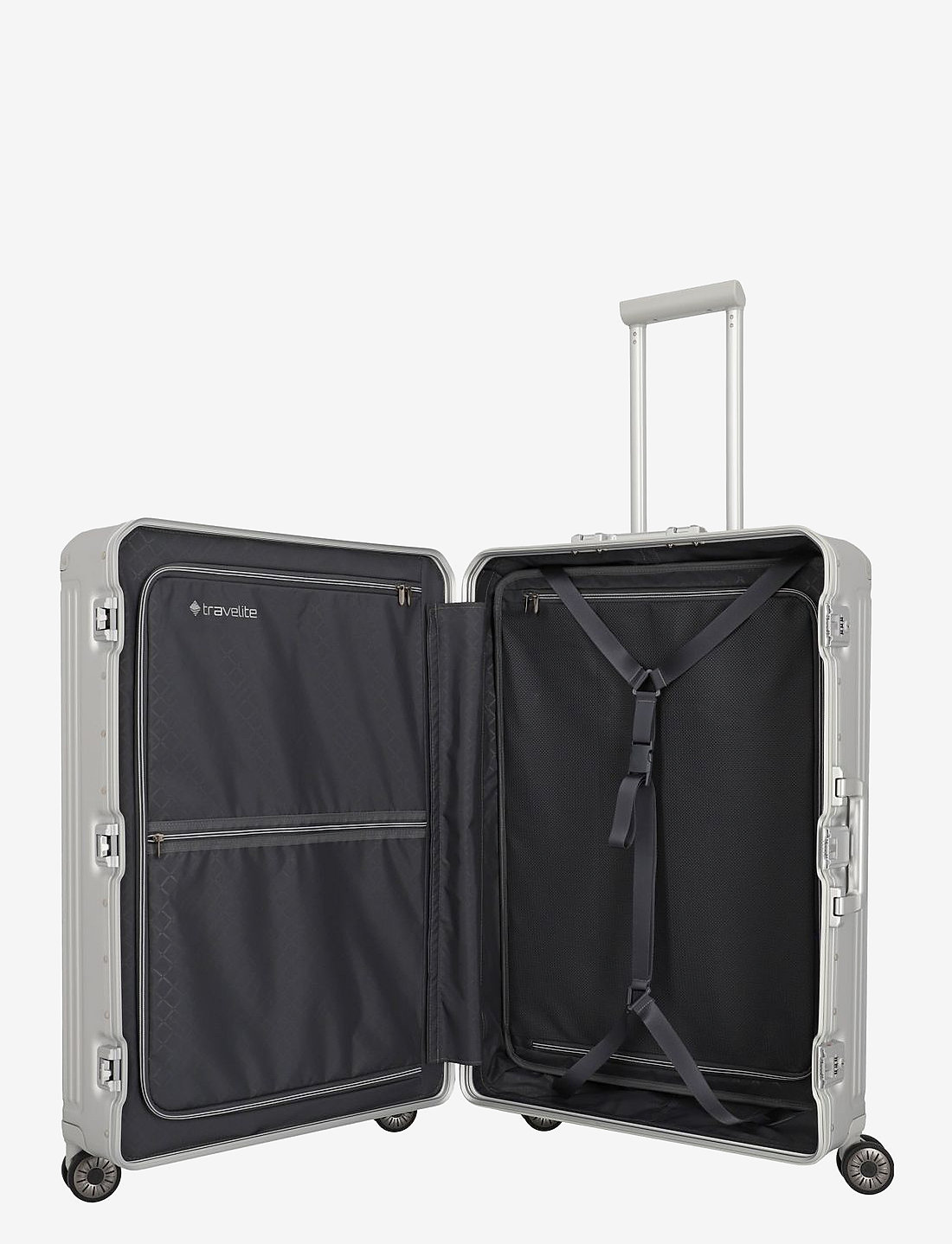Travelite - Next, 4w Trolley L - store kufferter - silver - 3