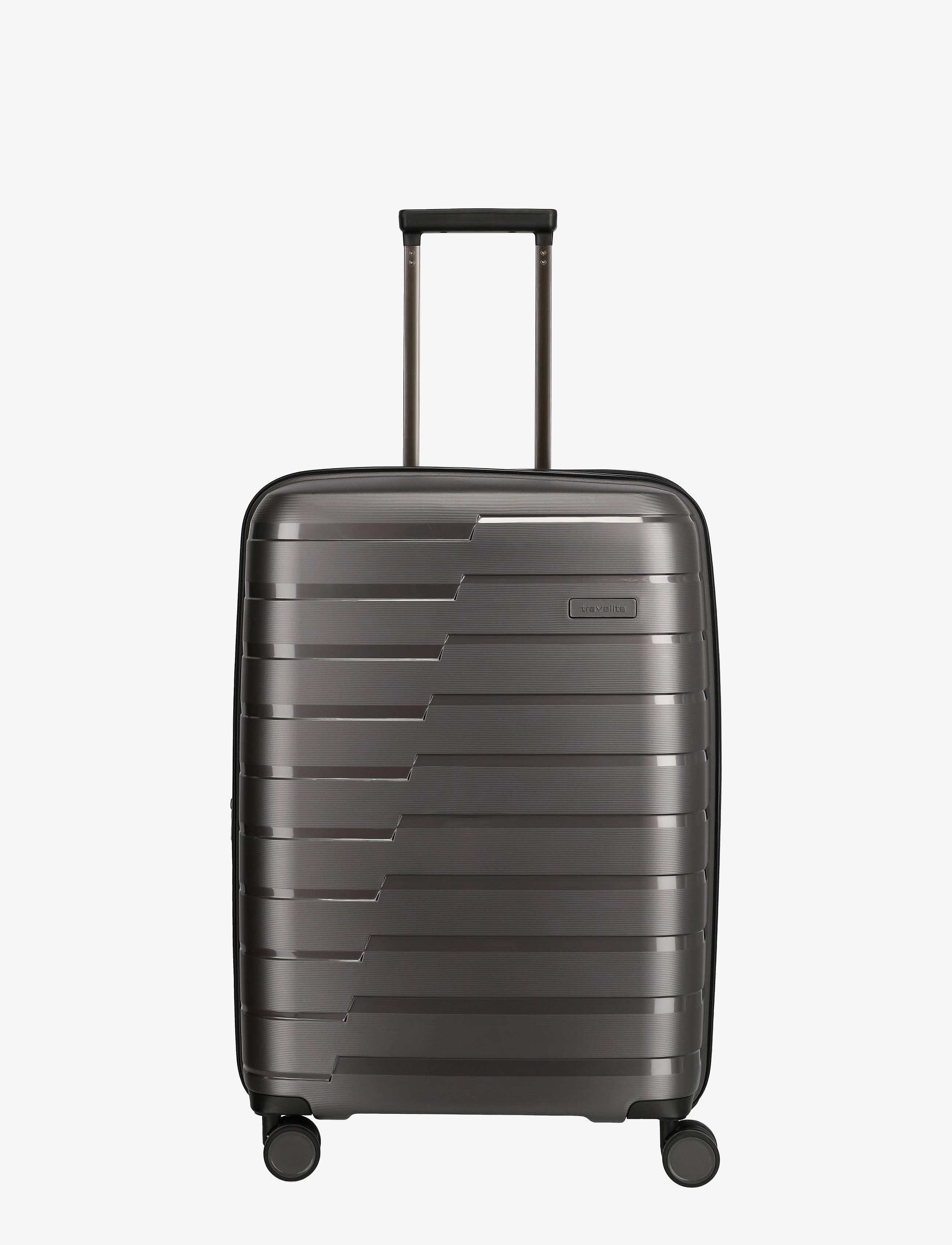 Travelite Air Base Expandable, Mænd, Udvidelig Hårdskals Spinner Kuffert, Sort, Str: 67