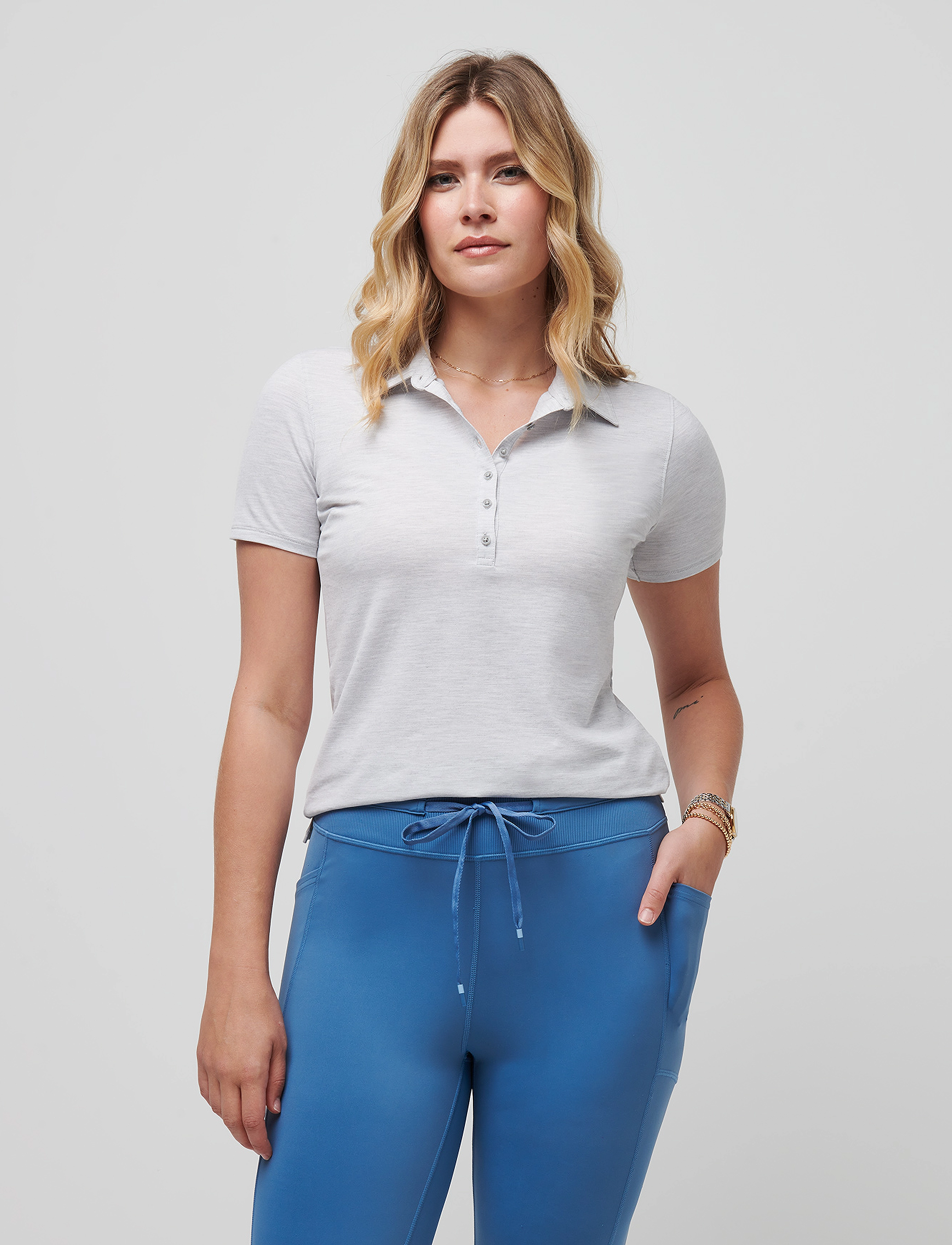 TravisMathew FEATHERWEIGHT ACTIVE SS POLO - T-skjorter & Topper - HEATHER LIGHT GREY / grey