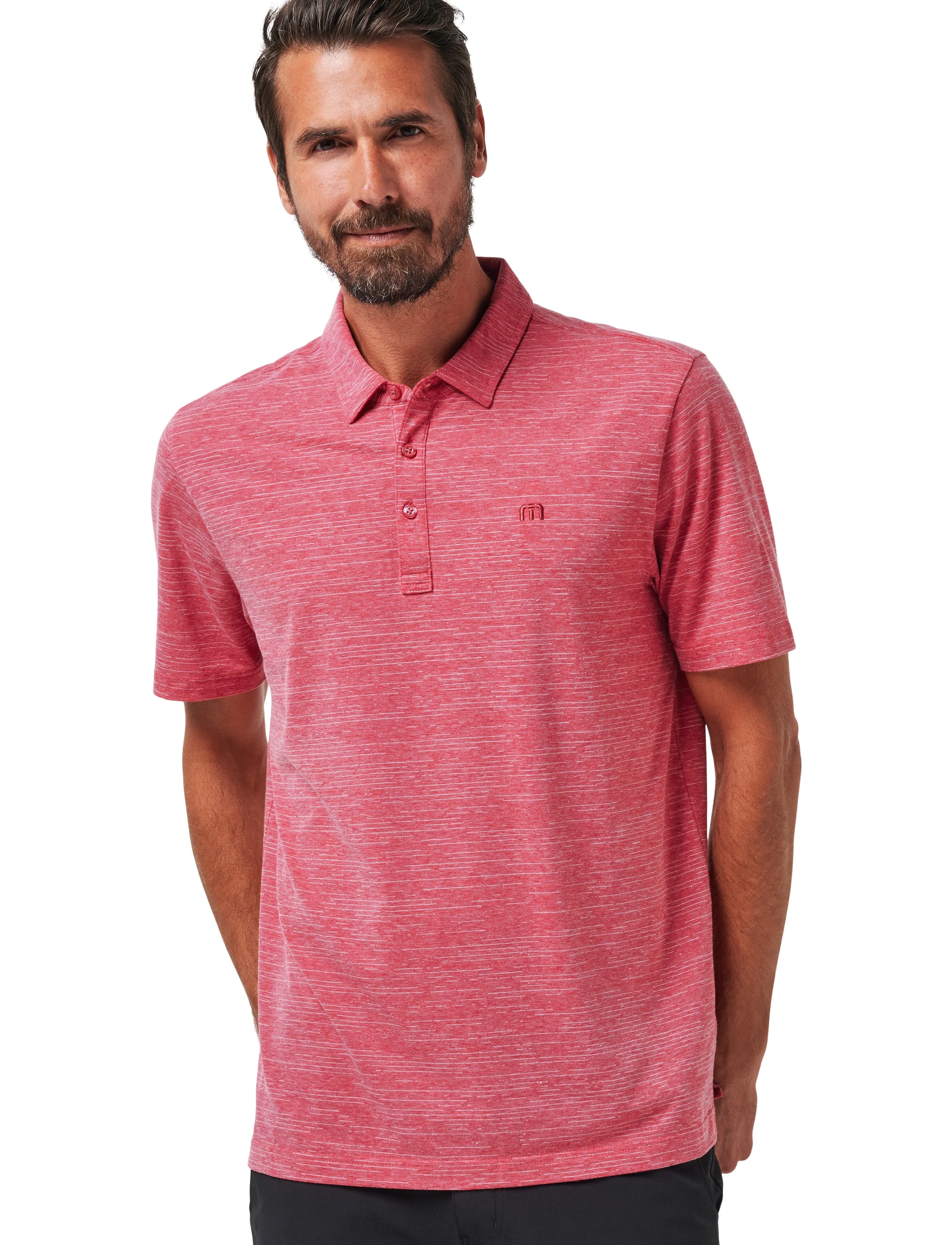TravisMathew THE HEATER - Poloshirt - HEATHER SCOOTER / red