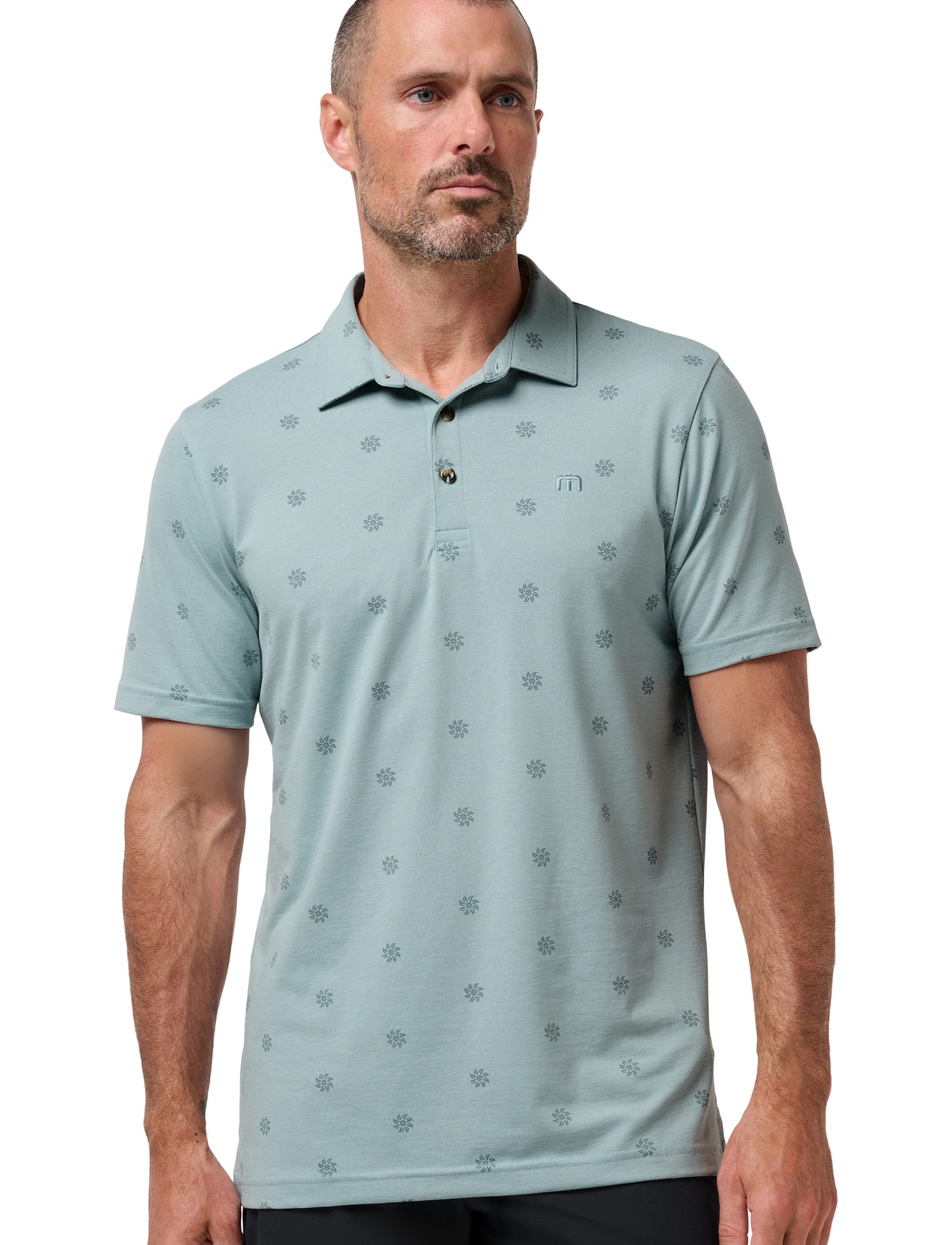 TravisMathew Performance Jersey Sol, S, Blue, Sport Polos > Sport Short-sleeved Polos, Herre