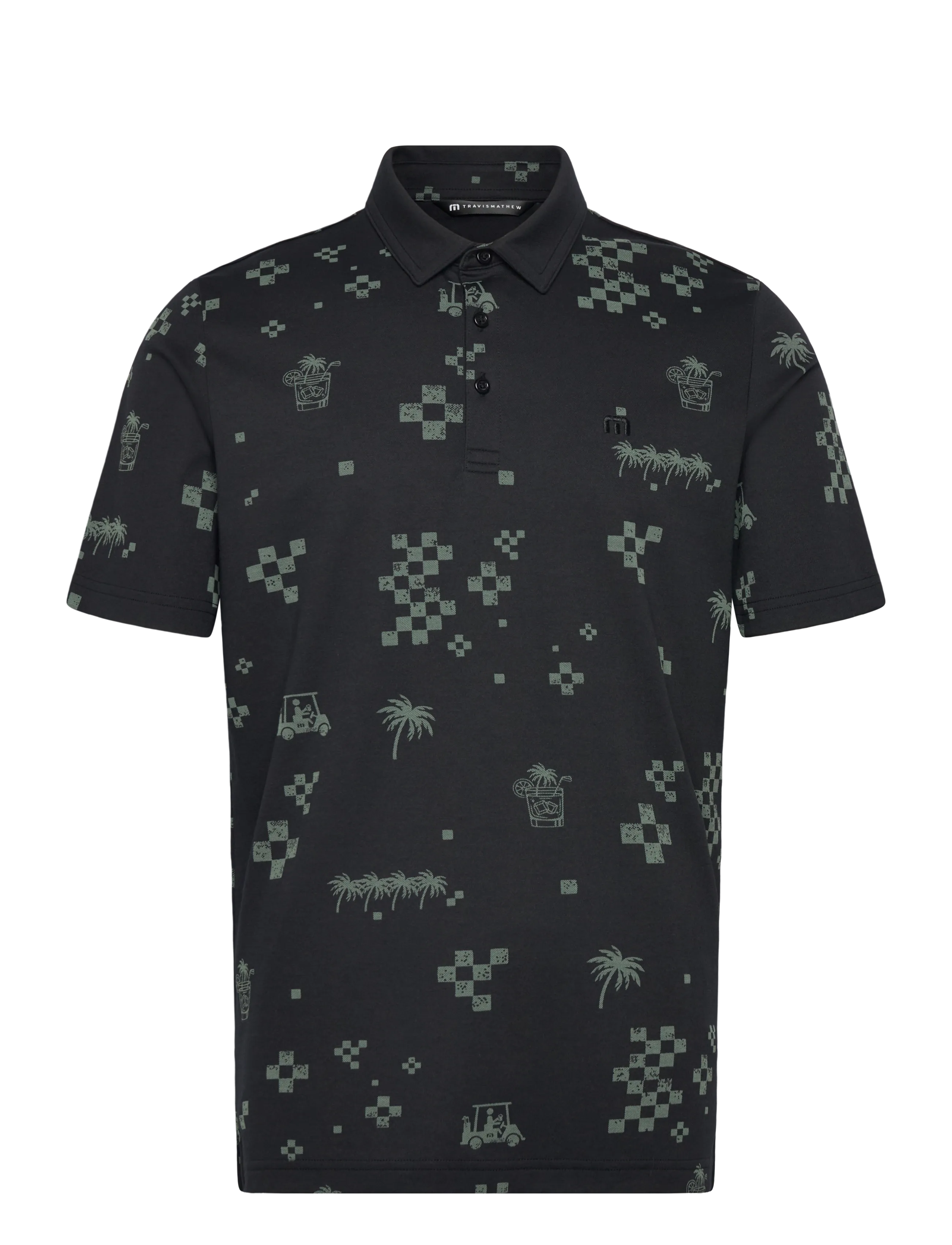 TravisMathew Beverage Cart Polo, M, Black, Sport Polos > Sport Short-sleeved Polos, Herre