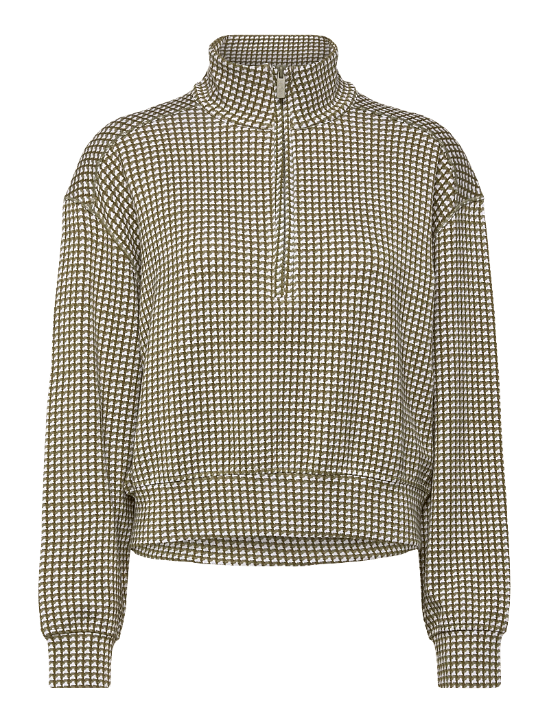TravisMathew - PRINTED SKYLOFT SOFT ECHO 1/2 ZIP - yläosat - oil green multi - 1