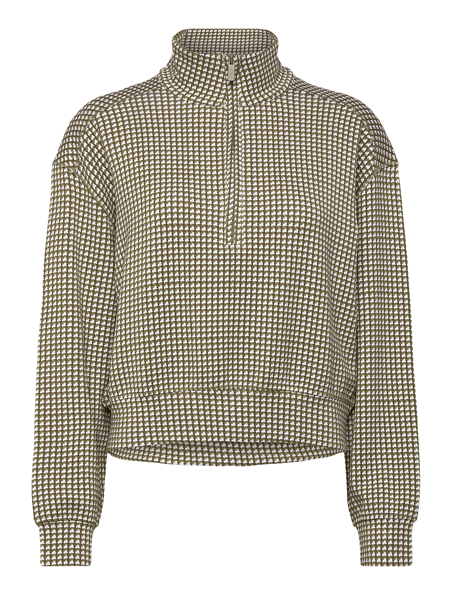 TravisMathew - PRINTED SKYLOFT SOFT ECHO 1/2 ZIP - Överdelar - oil green multi - 1