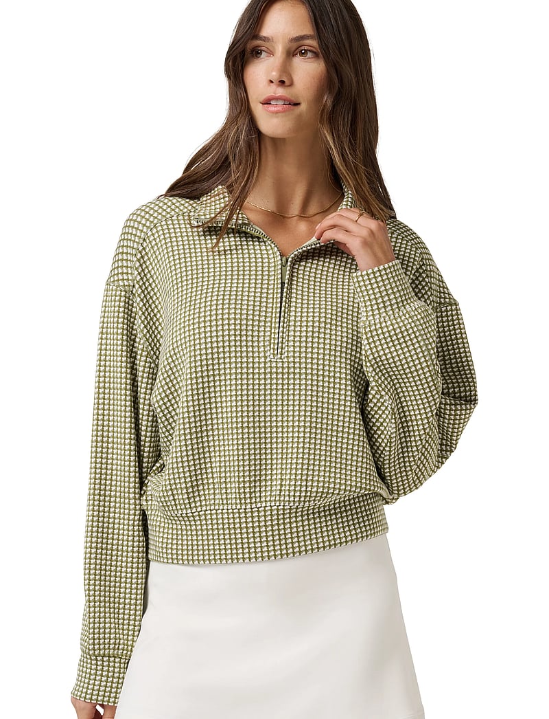 TravisMathew - PRINTED SKYLOFT SOFT ECHO 1/2 ZIP - yläosat - oil green multi - 0