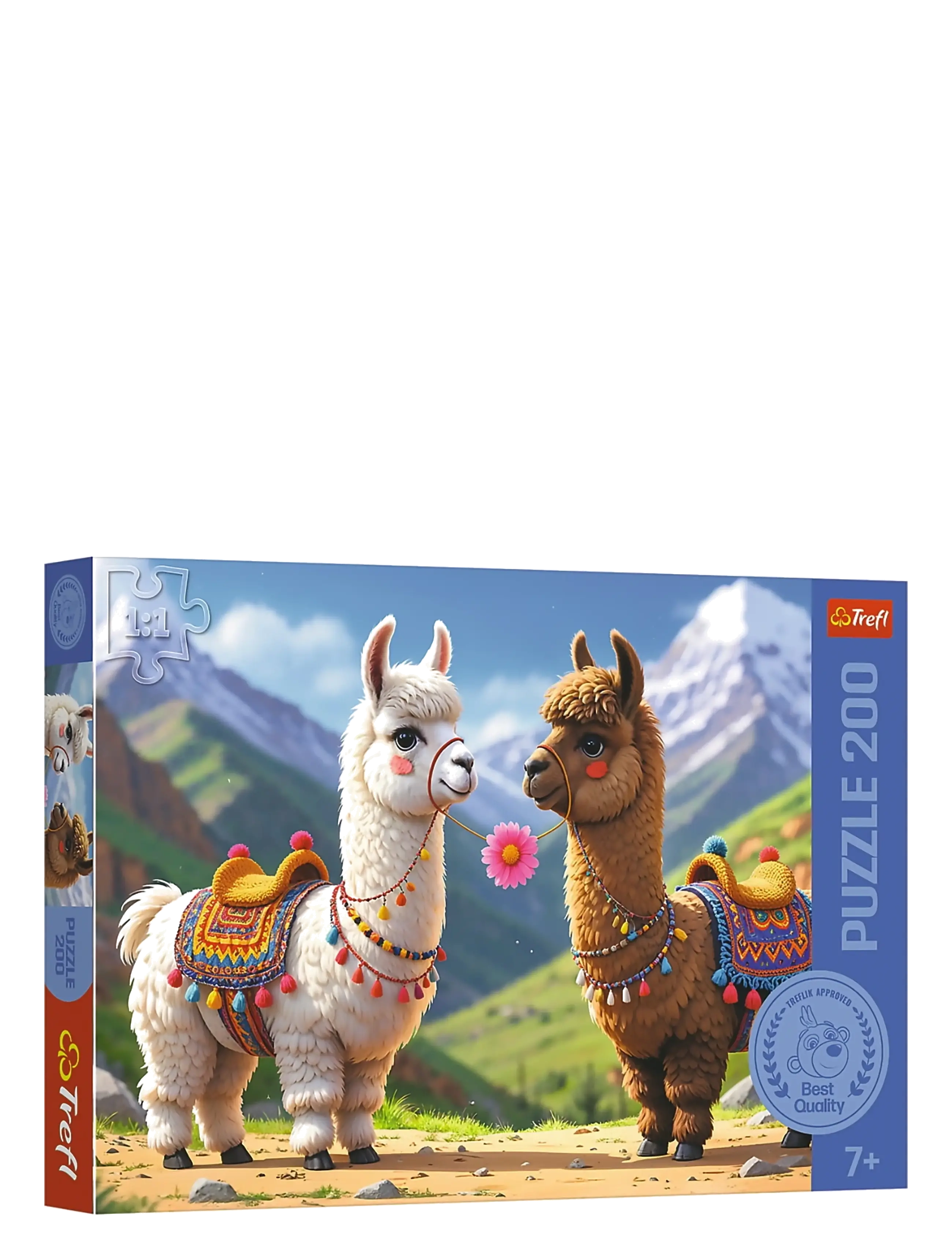Trefl Pappussel 200 Bitar Colourful Lamas, One Size, Puzzles, Mehrfarbig/gemustert - Classic Kinder