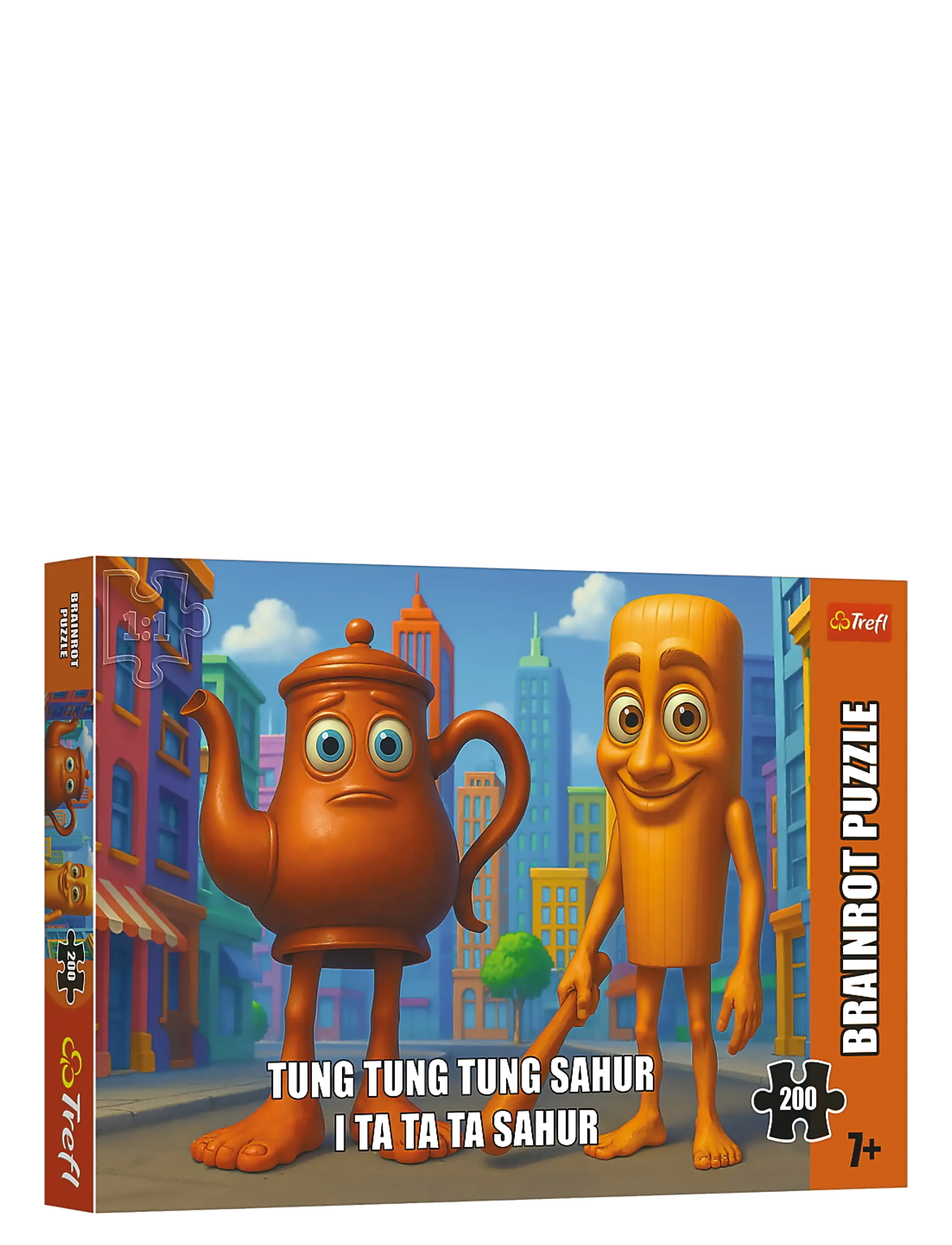 Trefl Pappussel 200 Bitar Brainrot Tung Tung, One Size, Puzzles, Orange - Classic Kinder