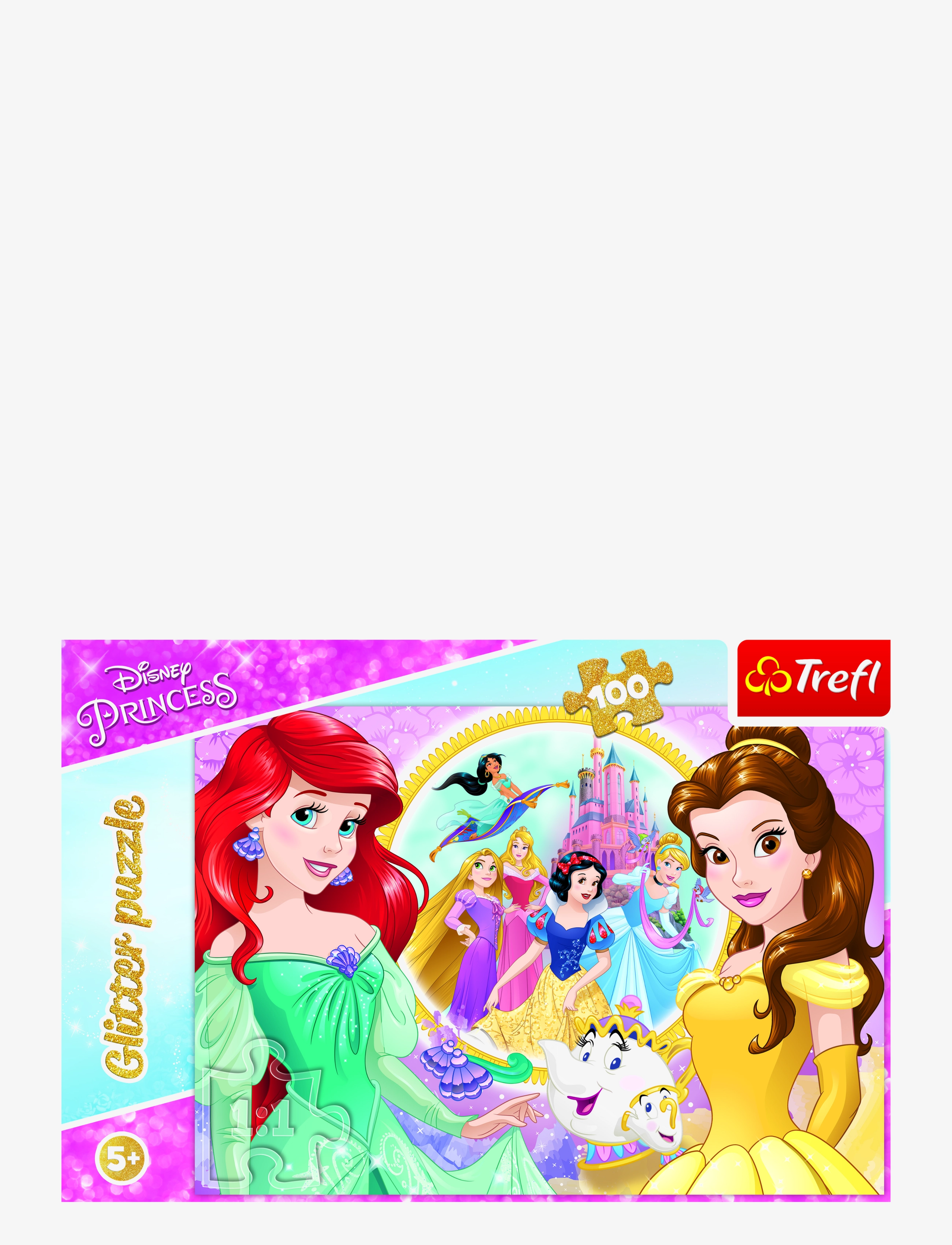 Trefl 100 Bit Glitter Princess, Børn, Classic Puslespil, Multi/mønstret, Str: ONE SIZE