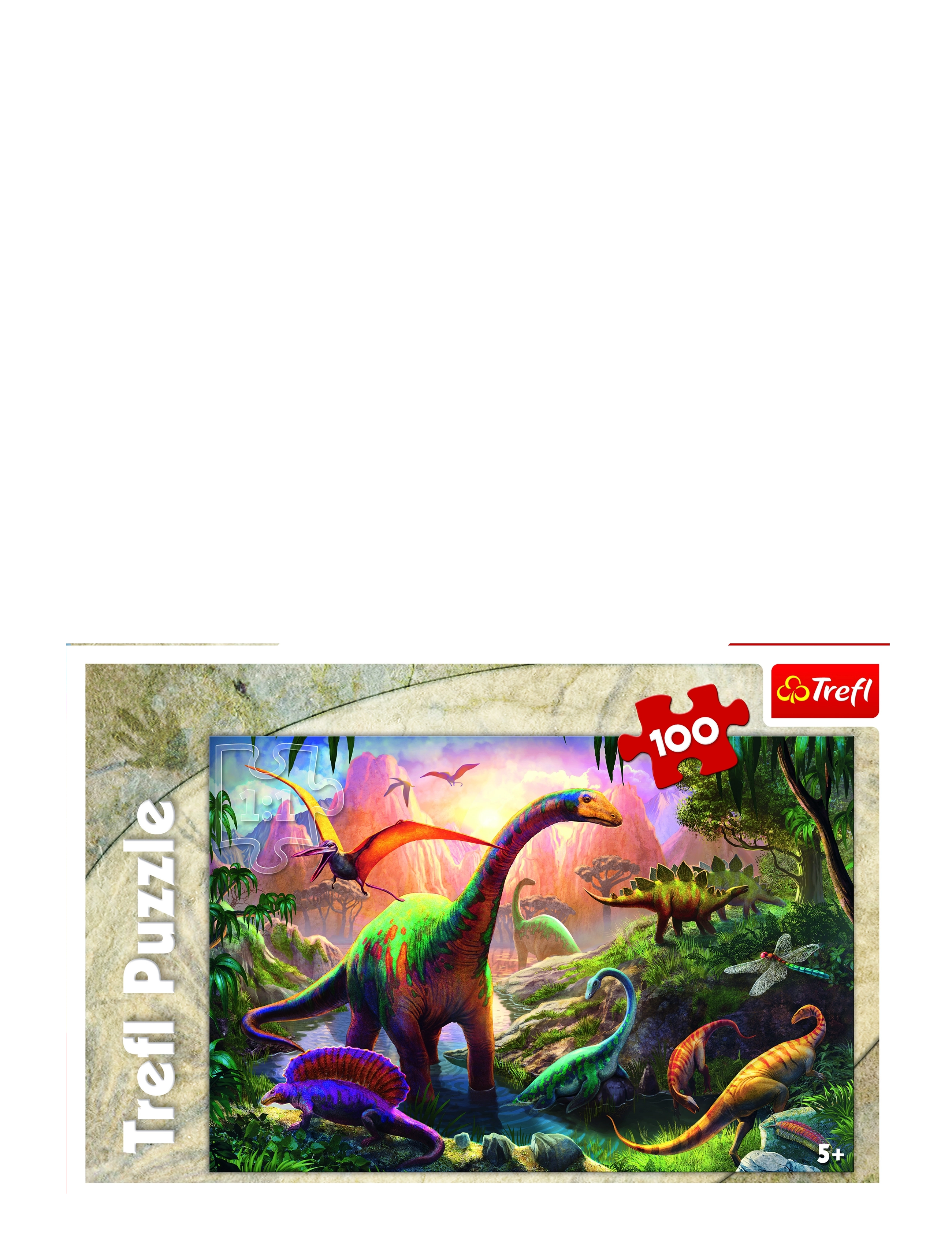 Trefl 100 Bit Dinosaurs' Land, Classic Puslespil, Multi/mønstret, Str: ONE SIZE