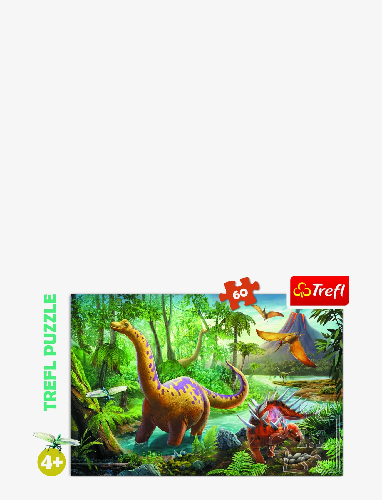 Trefl 60 Bit Dinosaur Migration, Børn, Classic Puslespil, Multi/mønstret, Str: ONE SIZE