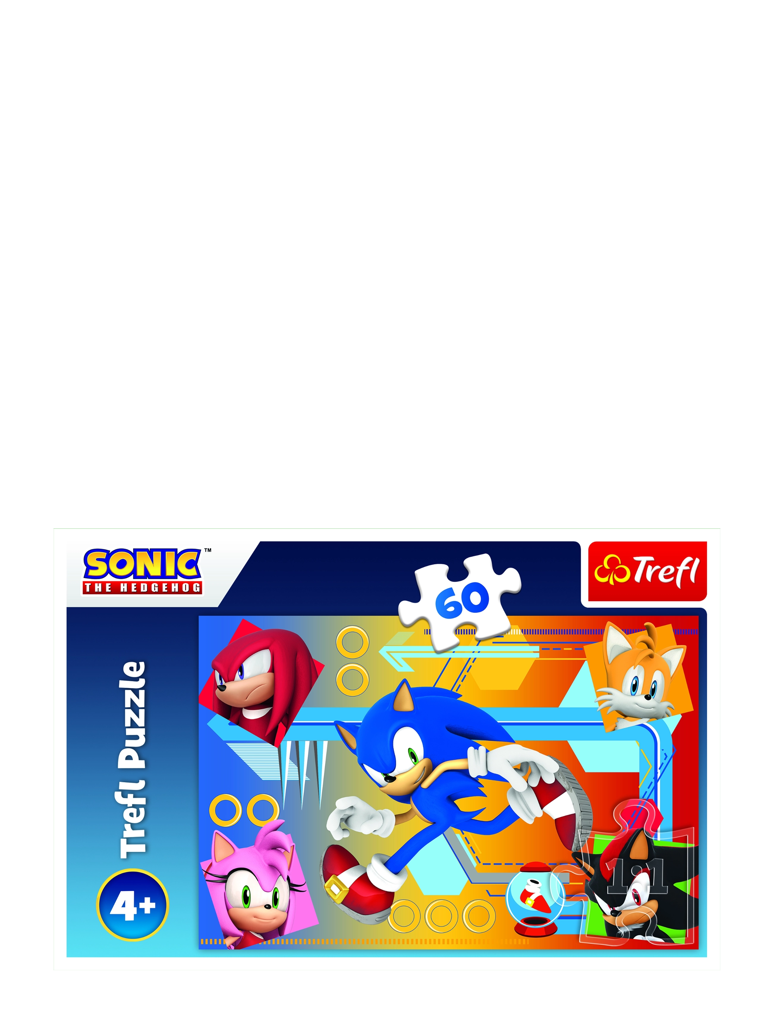 Trefl 60 Bit Sonic The Hedgehog, Børn, Classic Puslespil, Multi/mønstret, Str: ONE SIZE