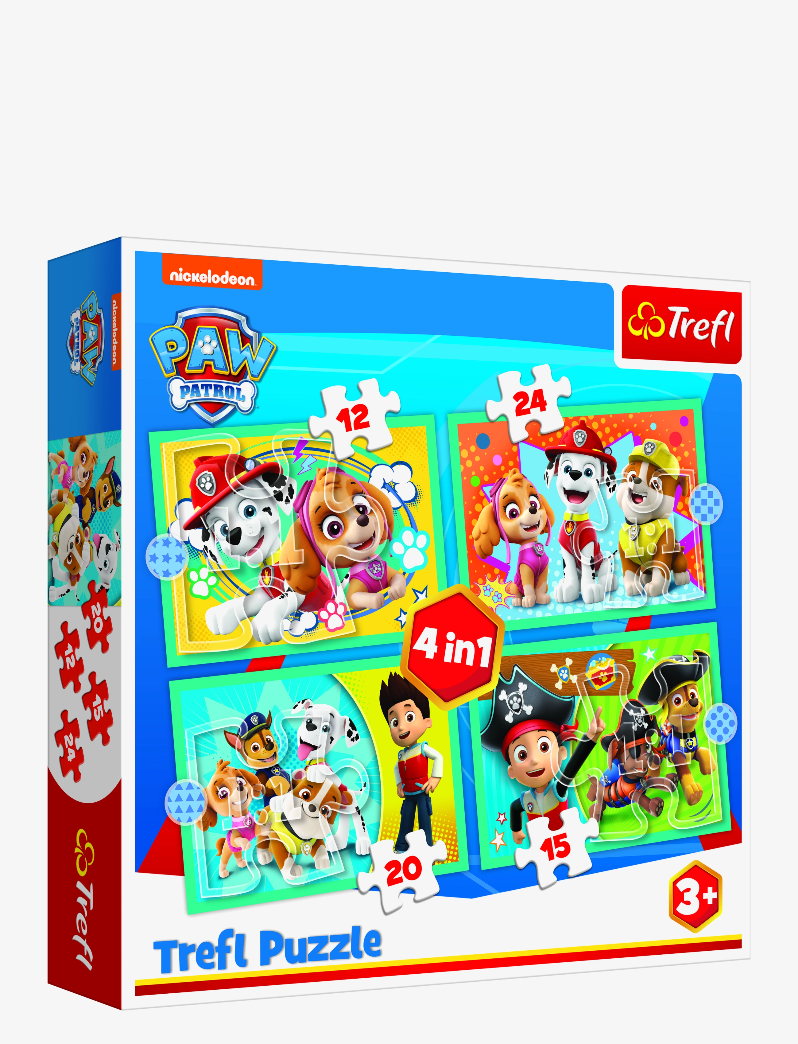 Trefl - TREFL 4 i 1 12+15+20+24  BIT PAW PATROL - klassiske puslespil - blue - 1